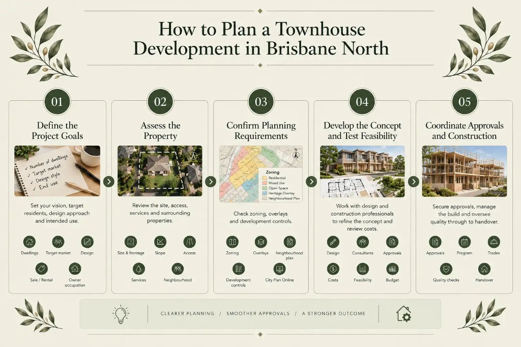 How to plan a townhouse development in Brisbane North - five step guide