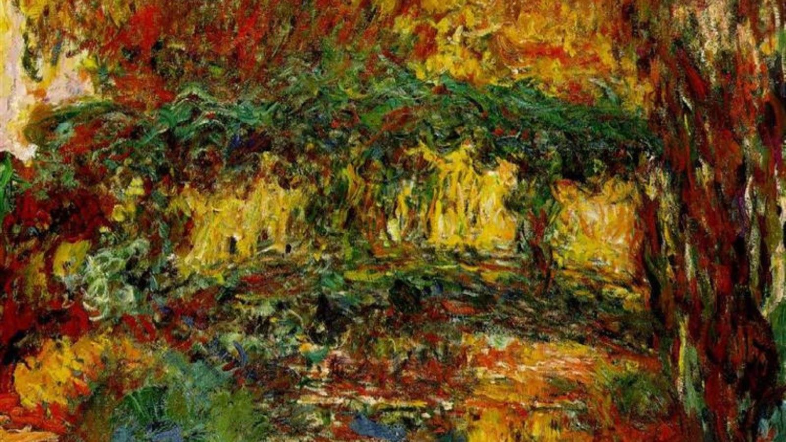 Ponte japonesa, quadro de Monet pintado em 1924, época em que o artista já estava com graves problemas de visão.