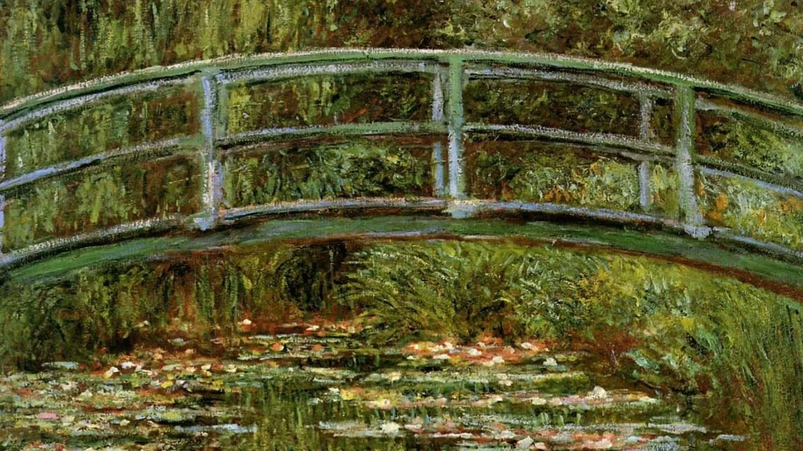 Ponte japonesa, quadro de Monet pintado em 1899, época em que o artista enxergava normalmente.