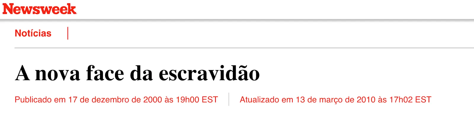 Manchete da matéria encontrada por Chico. Imagem: Reprodução