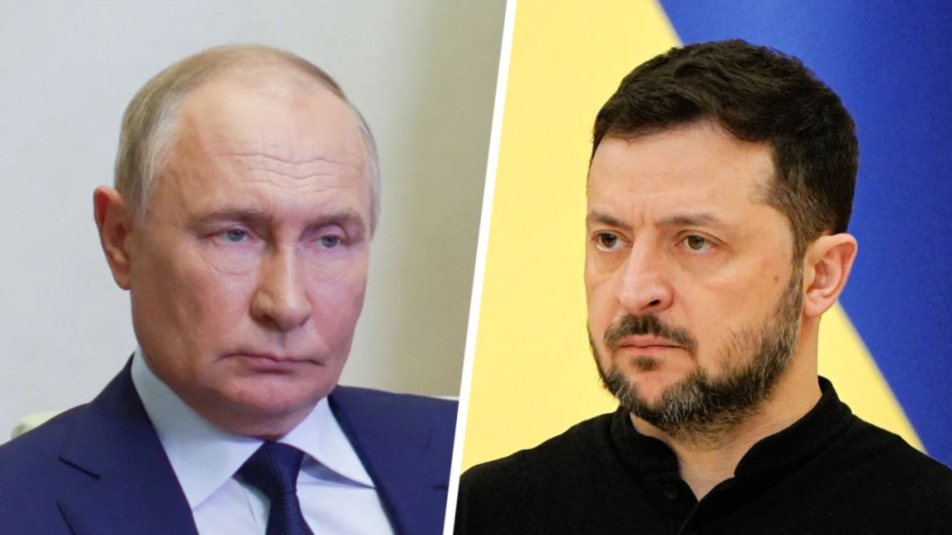 Presidente da Rússia, Vladimir Putin, e presidente da Ucrânia, Volodomyr Zelensky