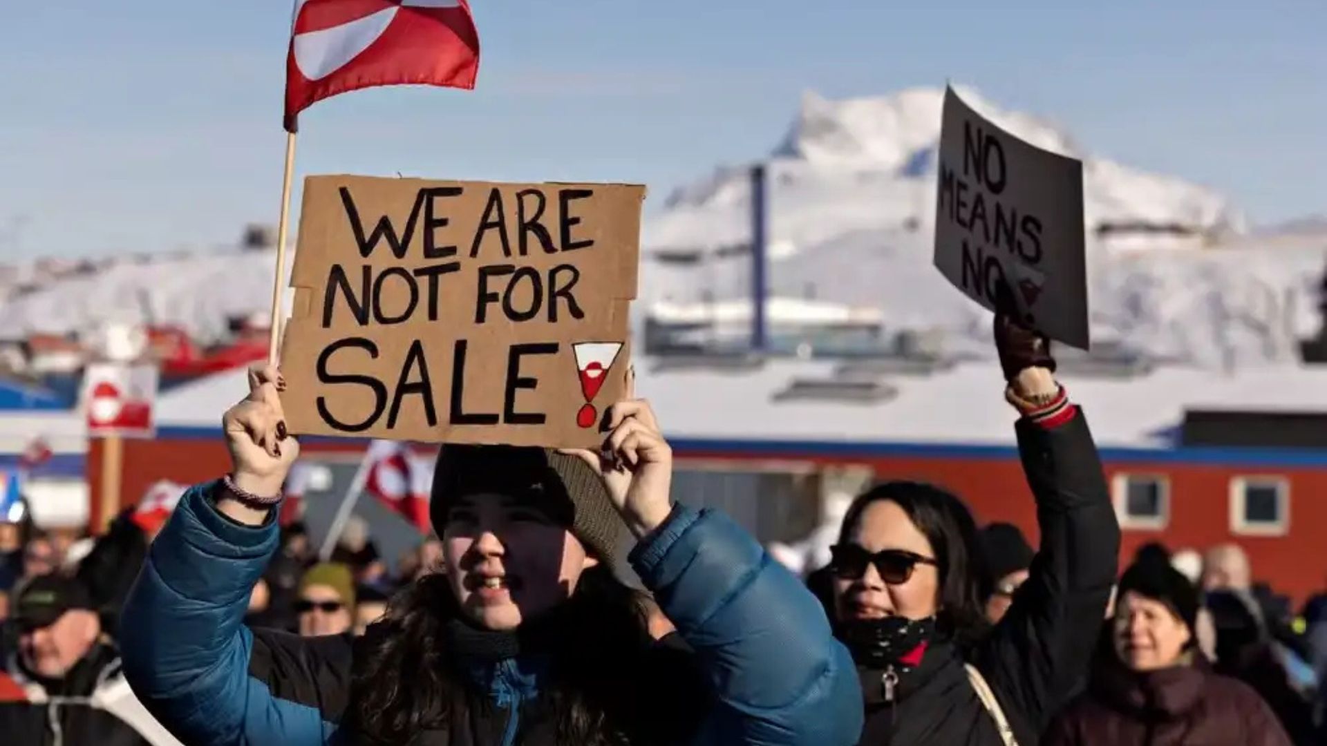 protesto contra a anexação da Groenlandia pelos EUA
