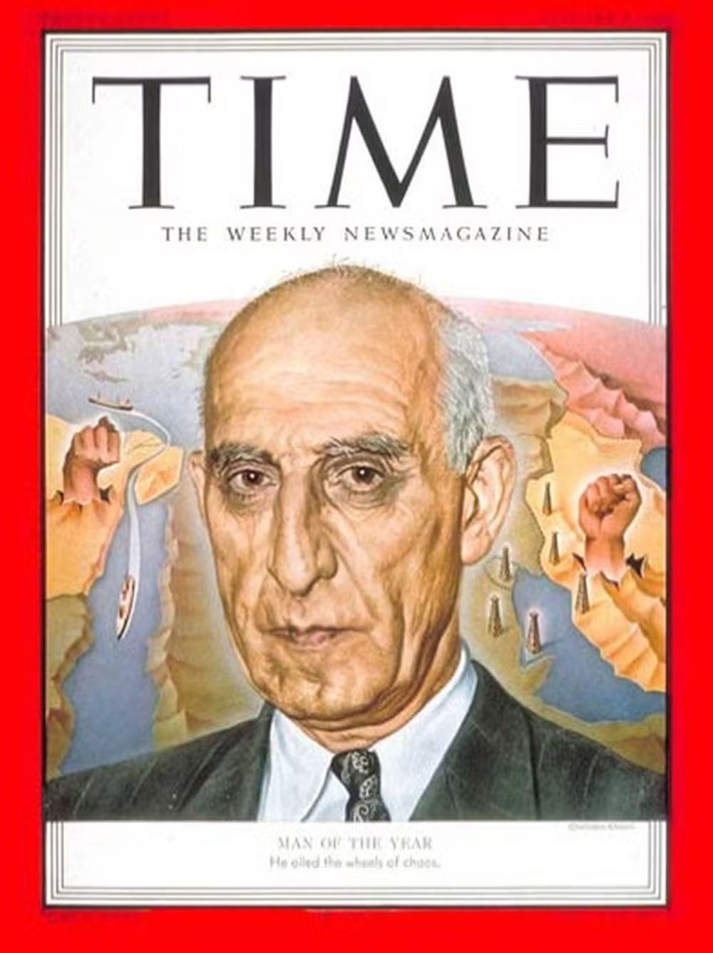 Mossadegh na capa da revista "Time" em 1952 — Foto: Reprodução