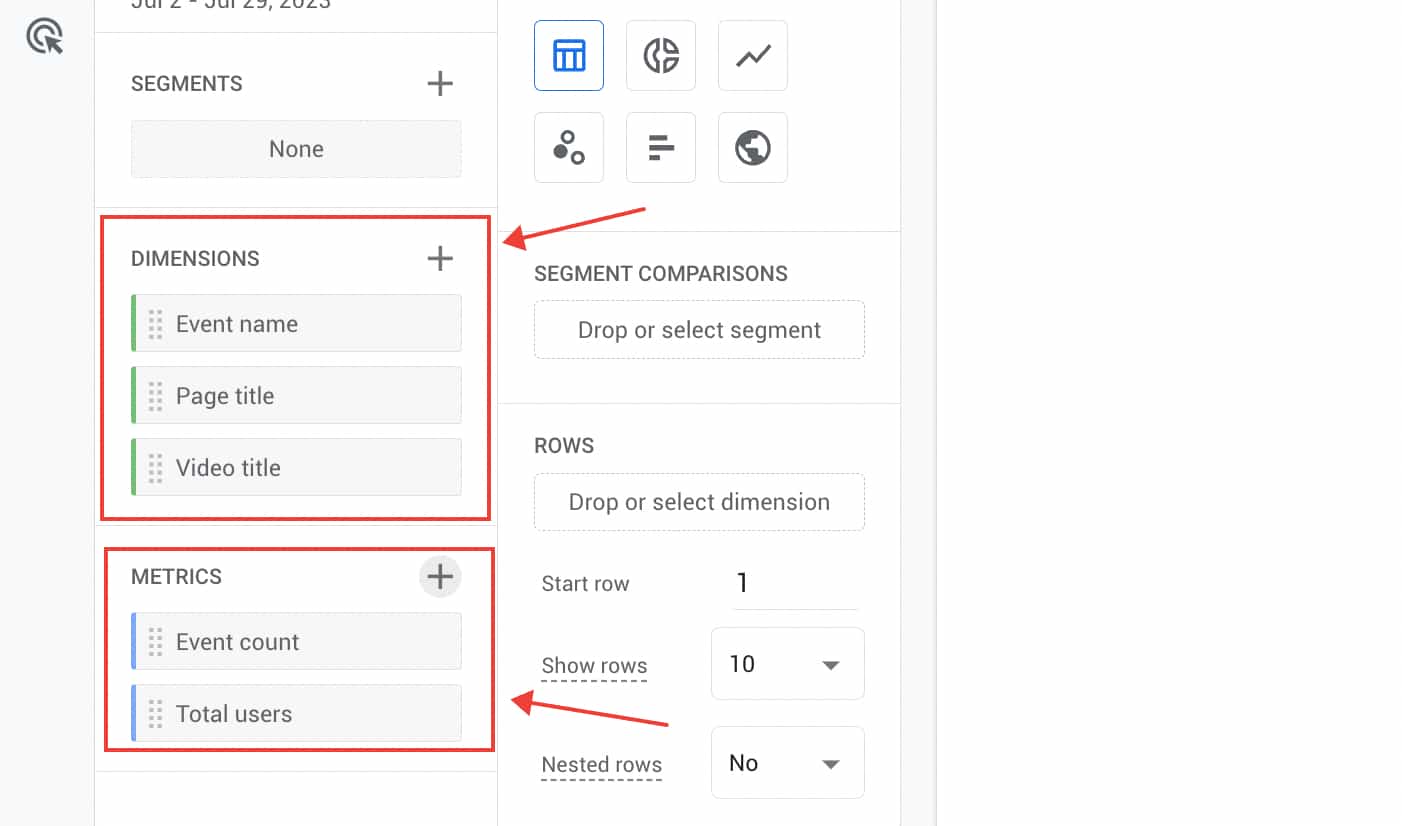 Adding dimensions and metrics