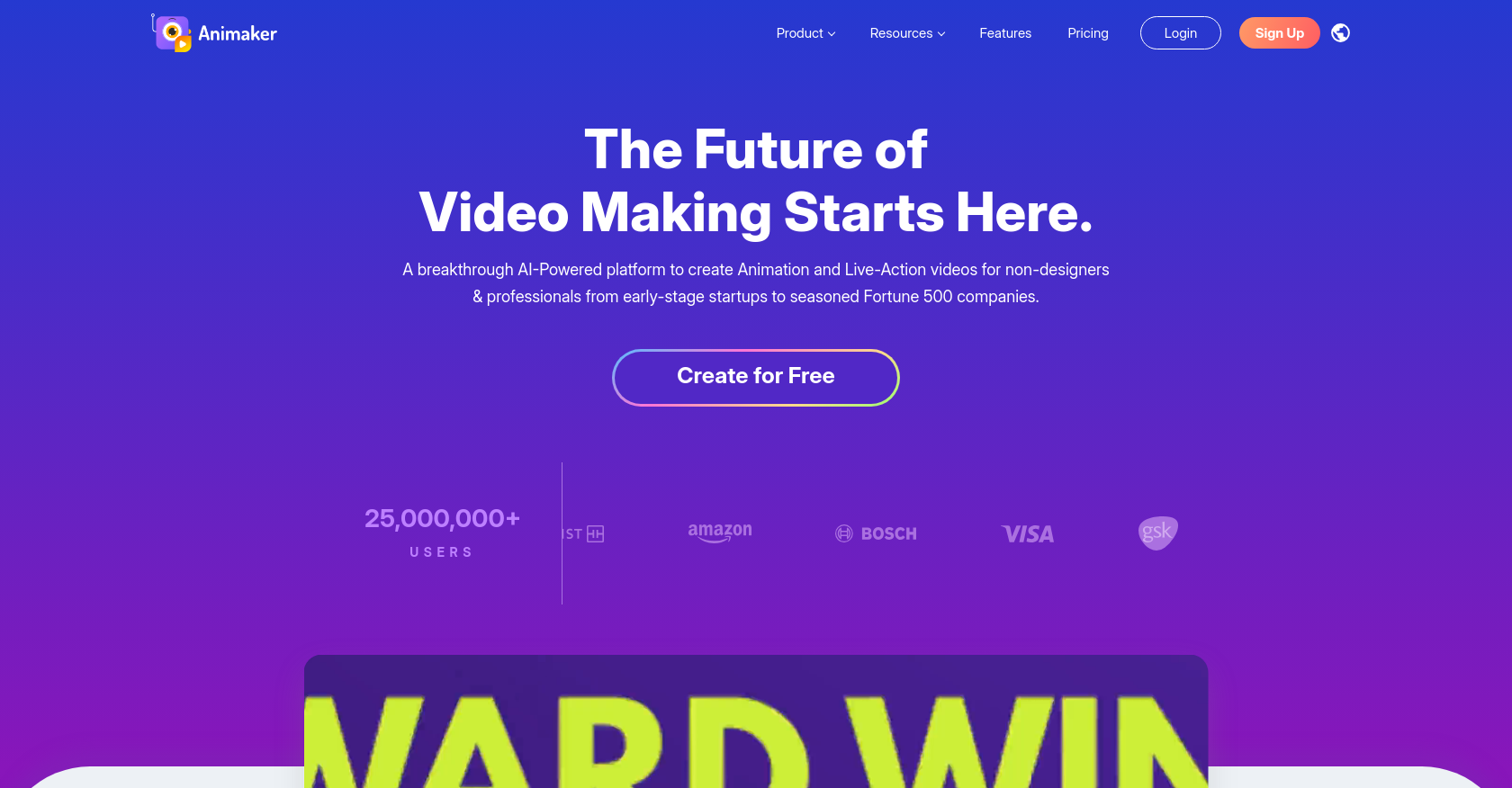 Animaker Homepage