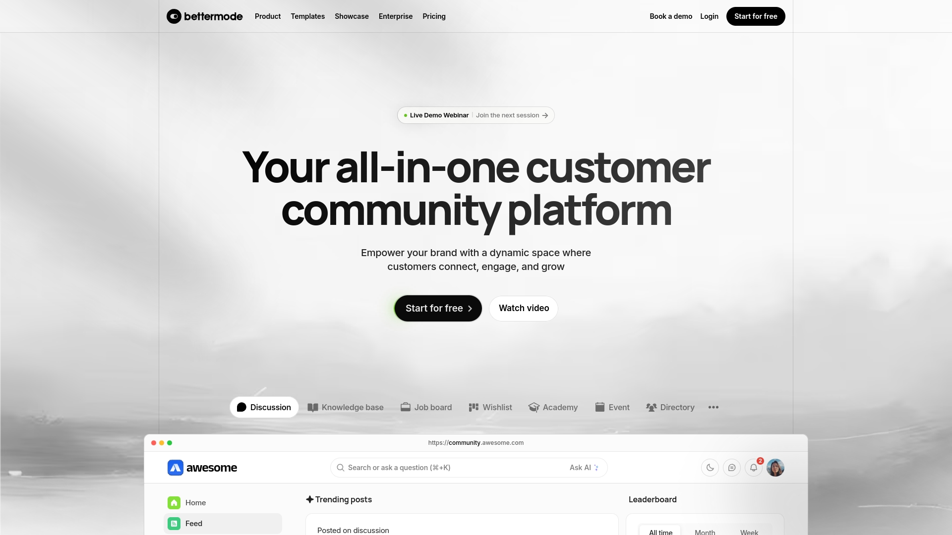 Bettermode Homepage