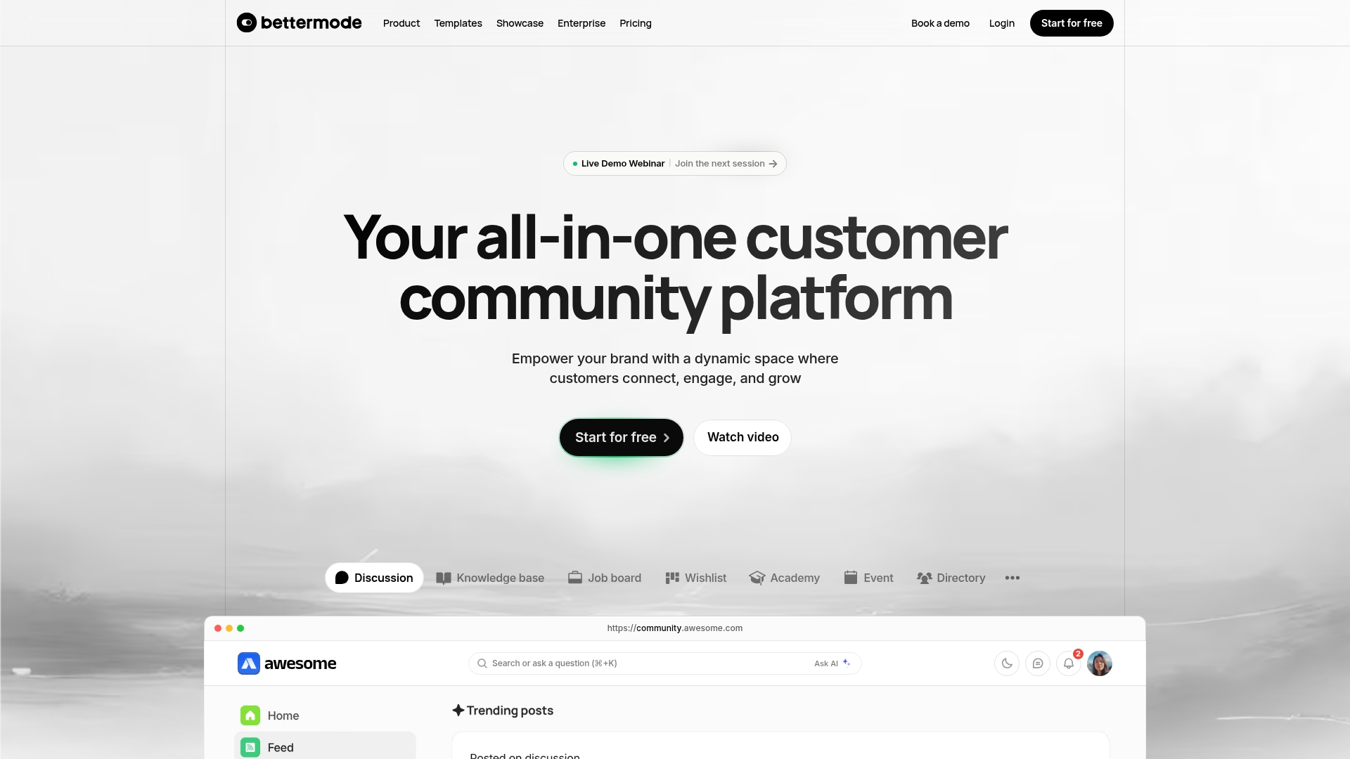 Bettermode Homepage