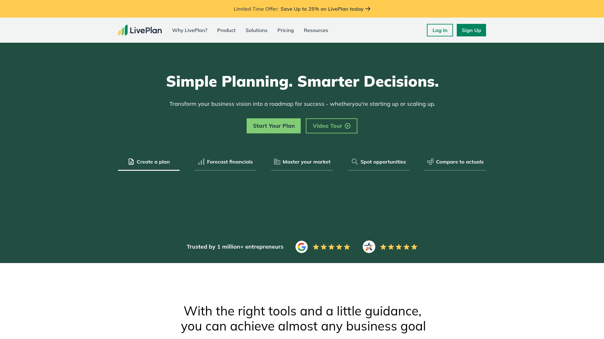 LivePlan Homepage