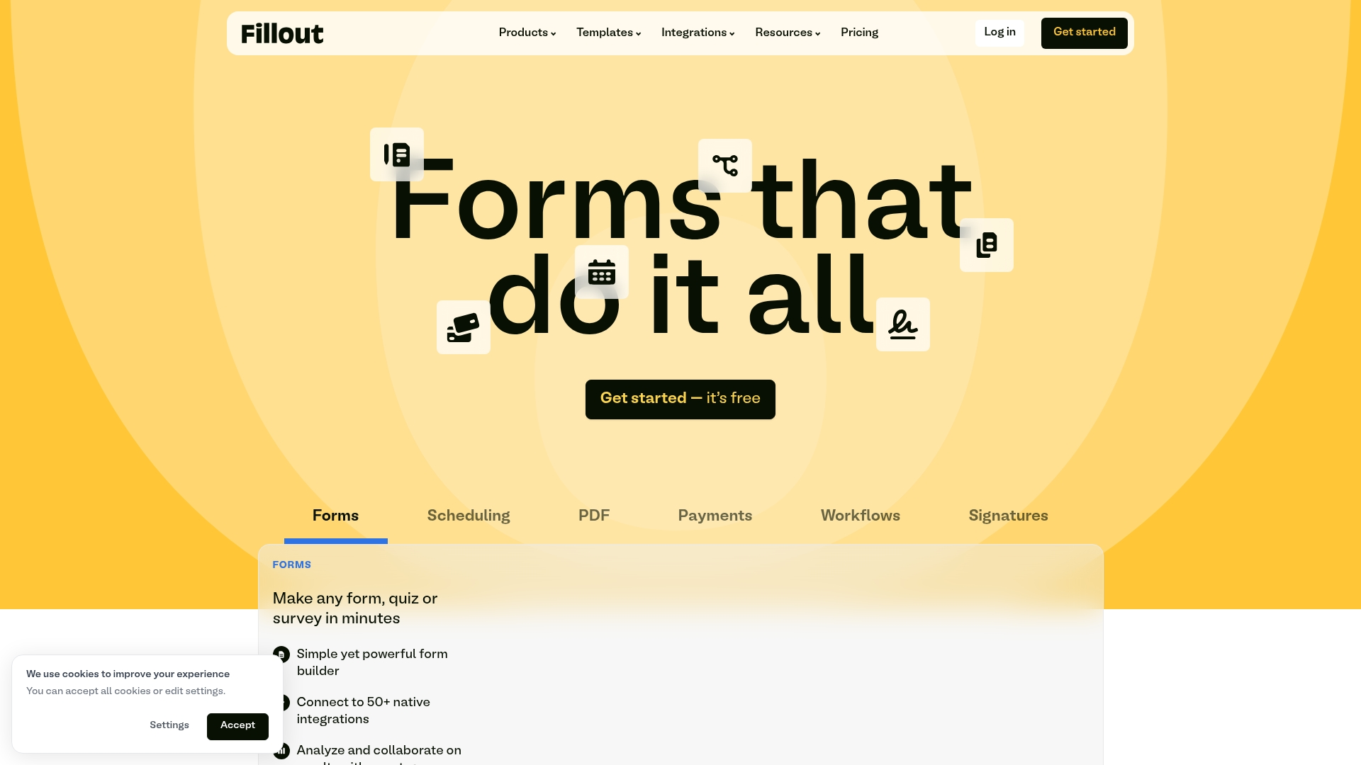 Fillout Homepage