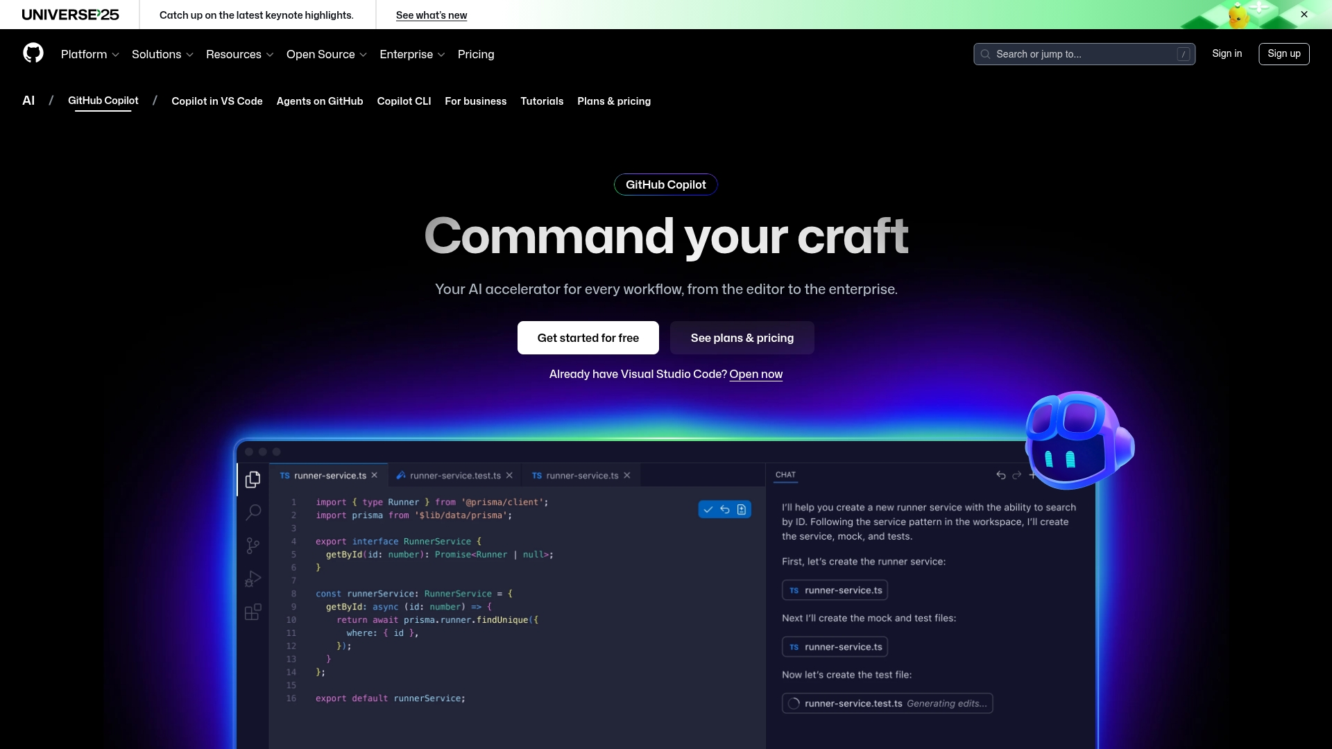 GitHub Copilot Homepage