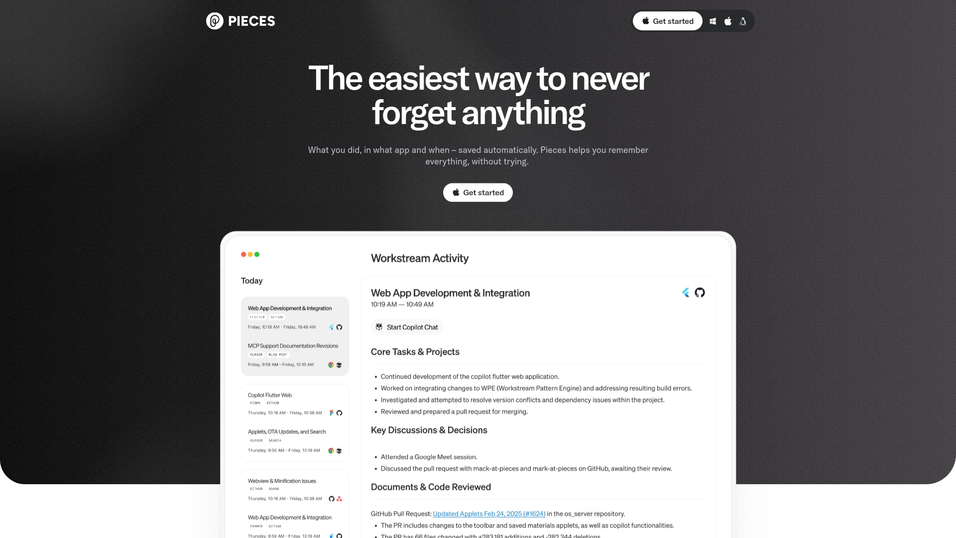Pieces Homepage