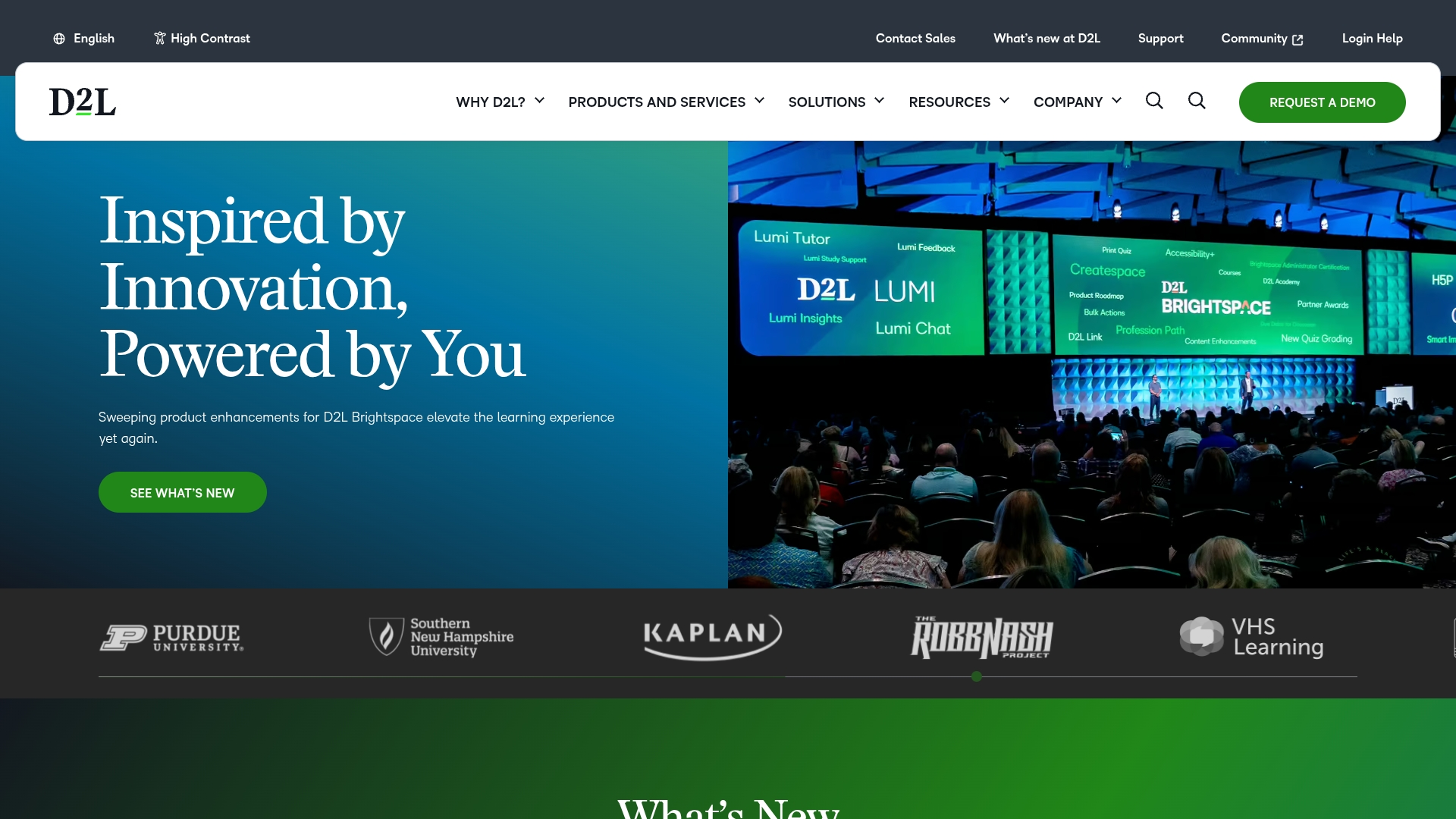 D2L Brightspace Homepage