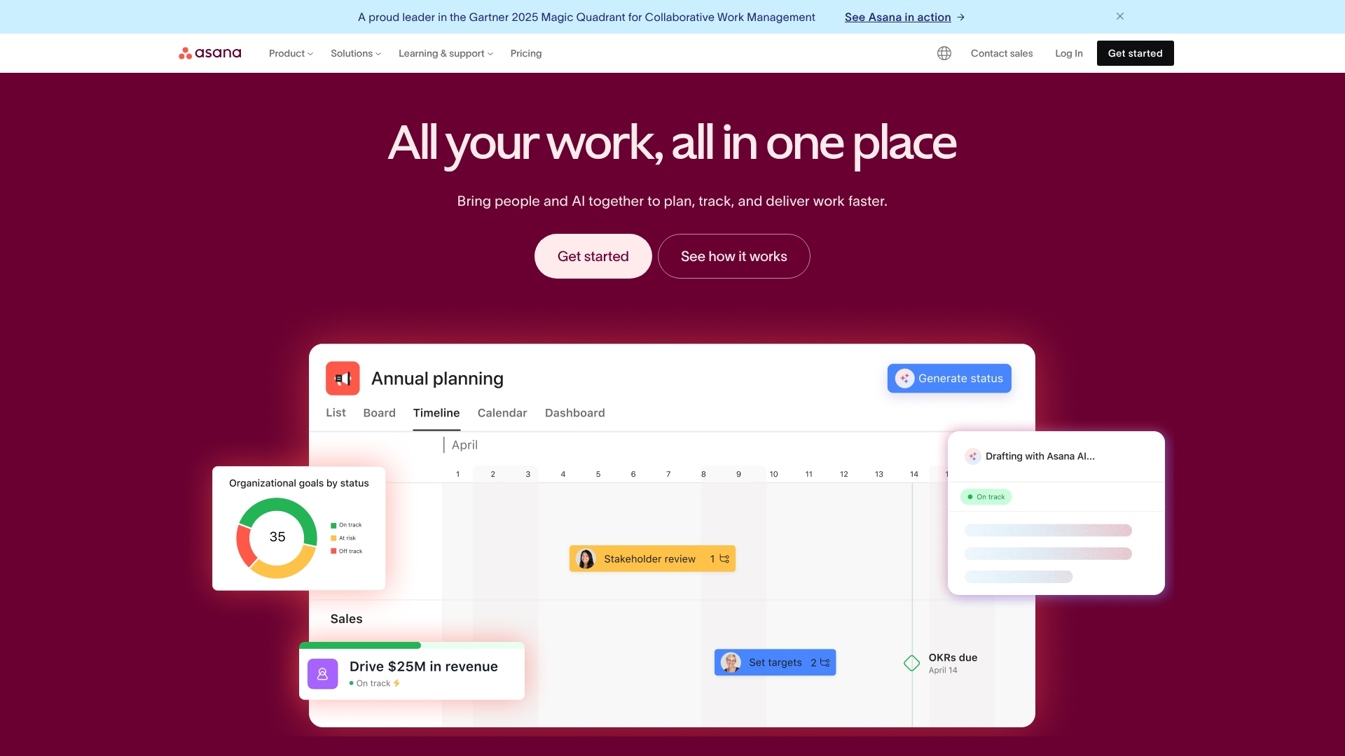 Asana Homepage