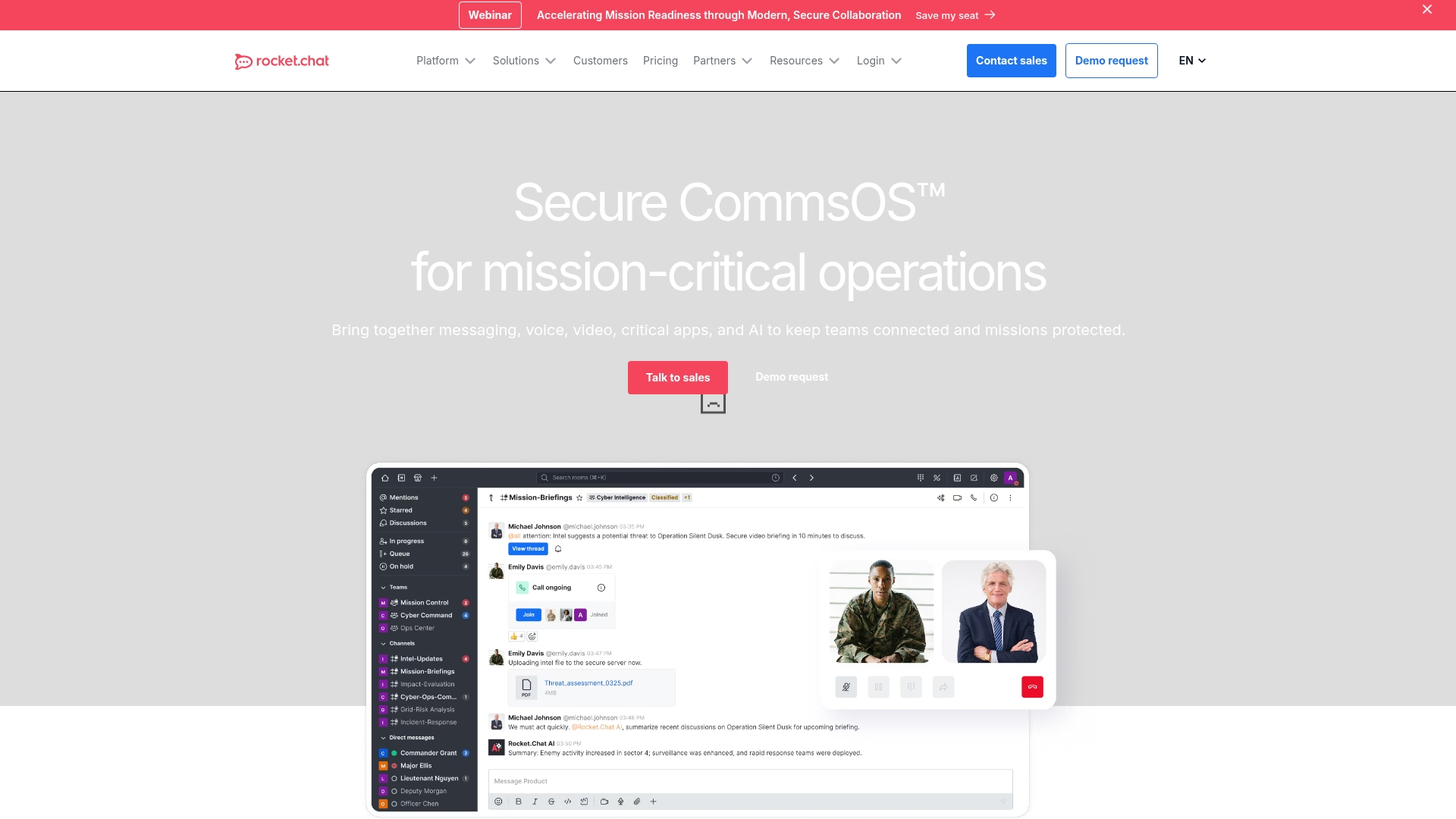 Rocket.Chat homepage