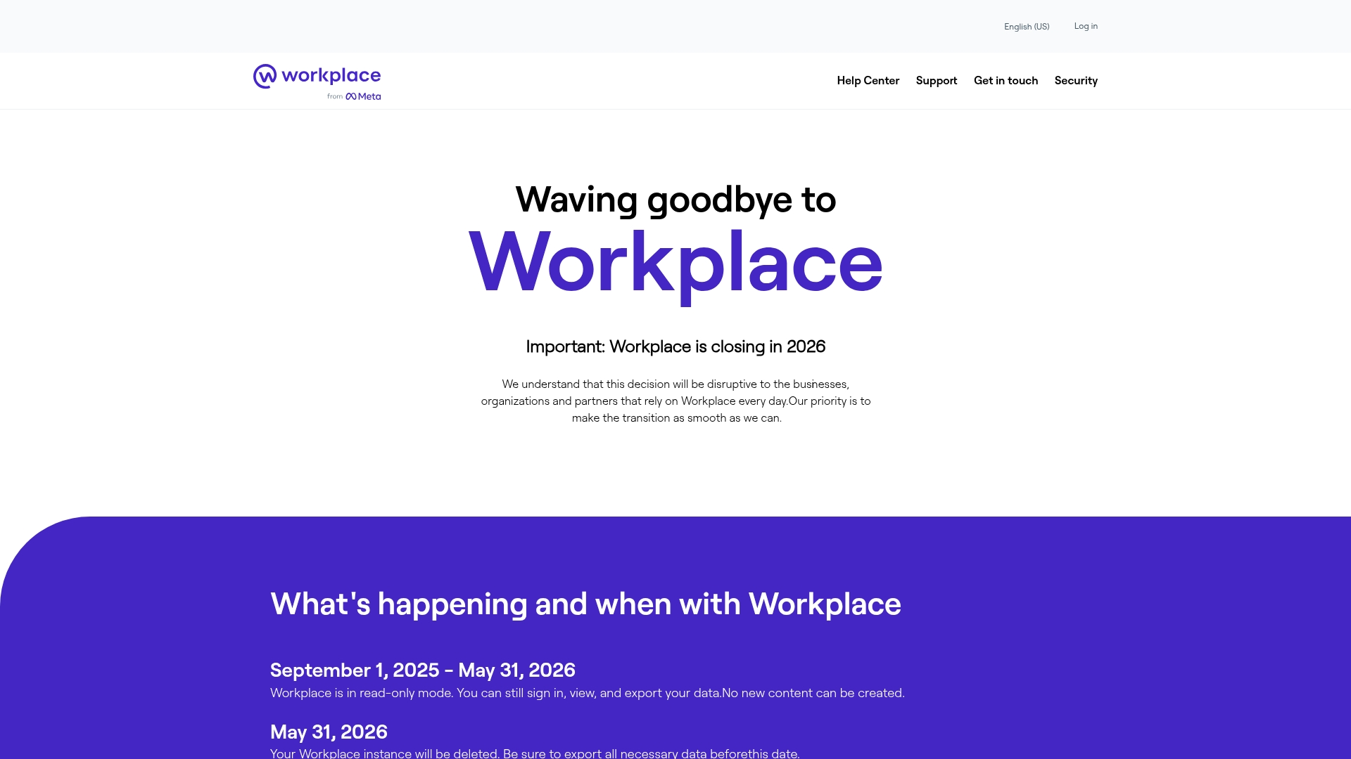 Workplace by Meta homepage