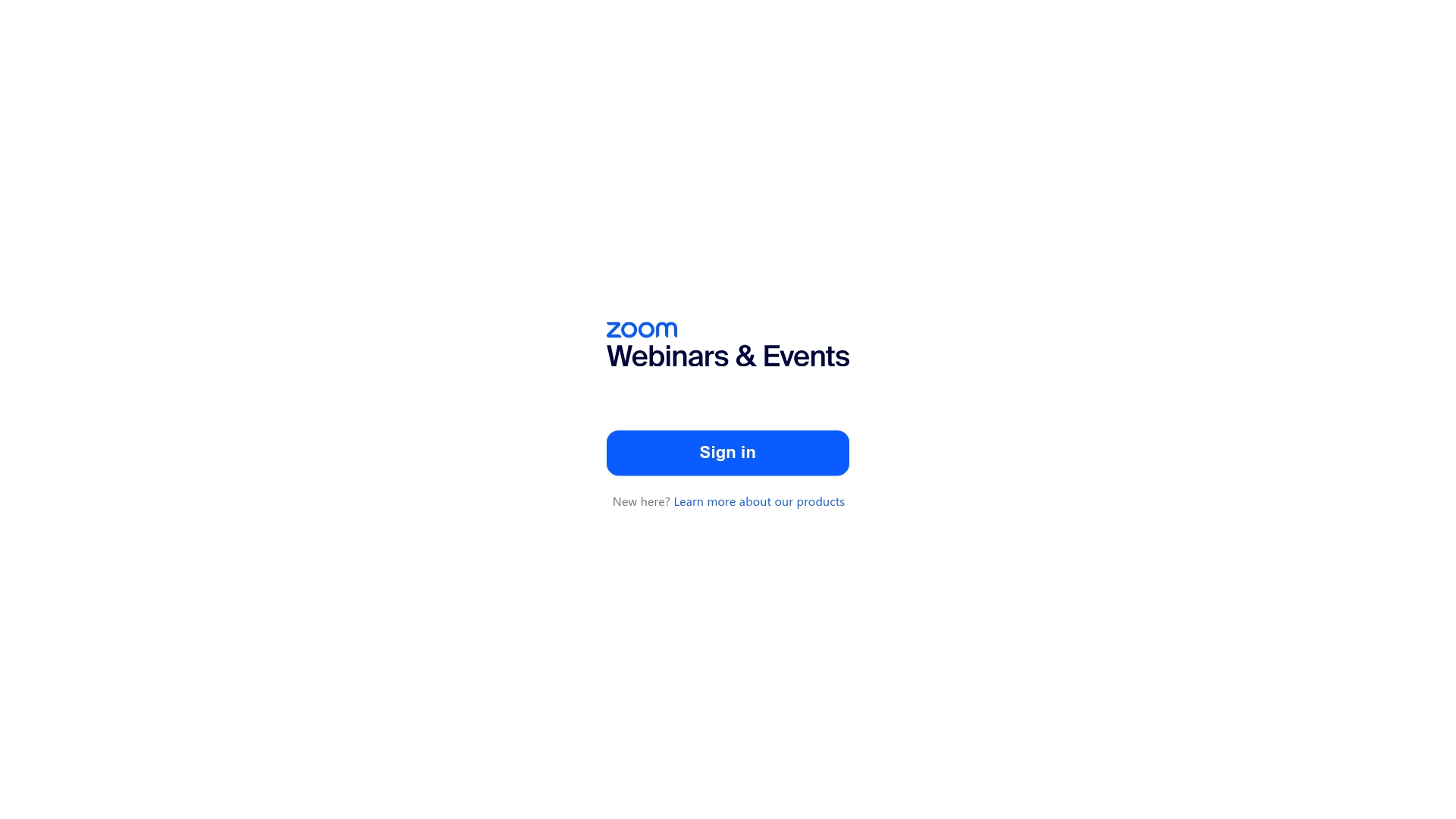 Zoom Events Homepage