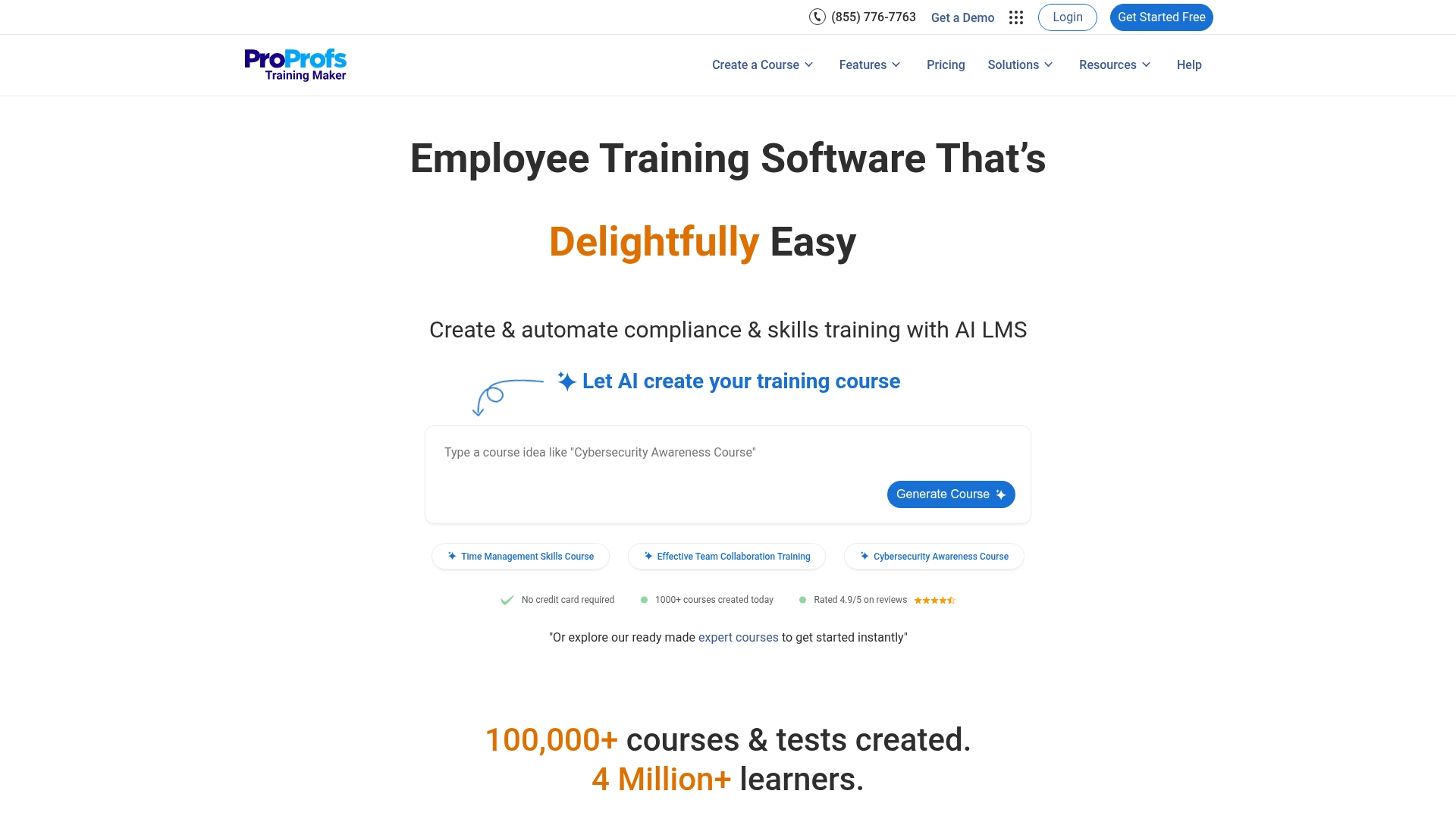 ProProfs Training Maker Homepage