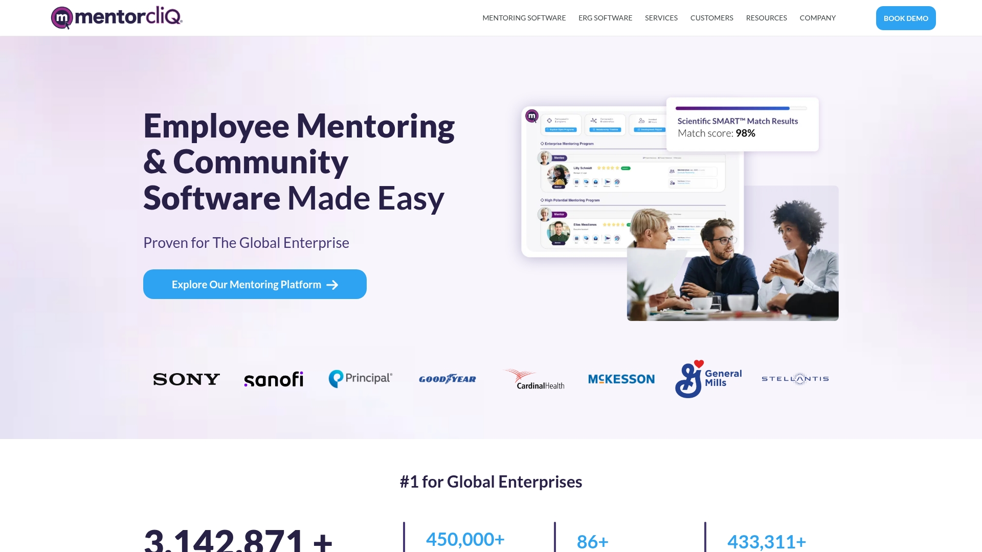 MentorcliQ Platform Homepage