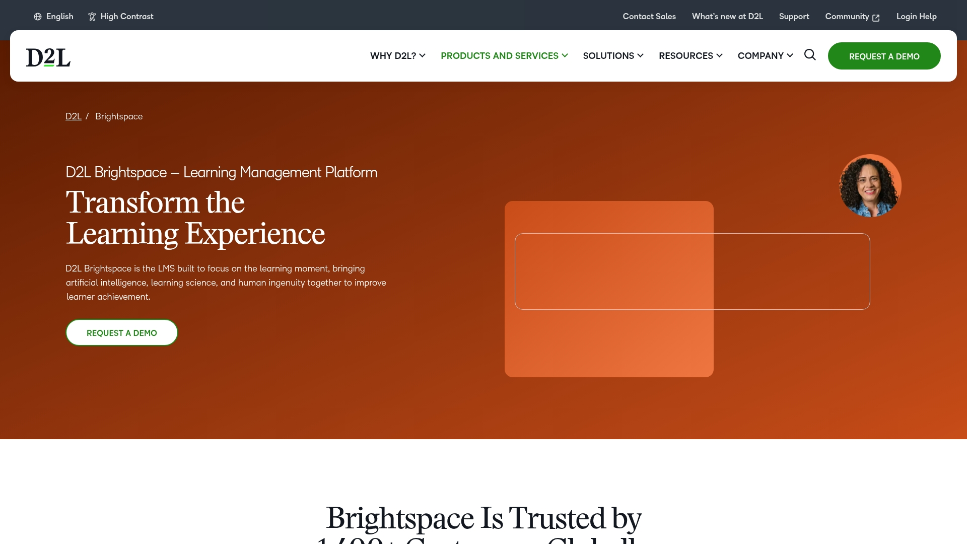 D2L Brightspace Homepage