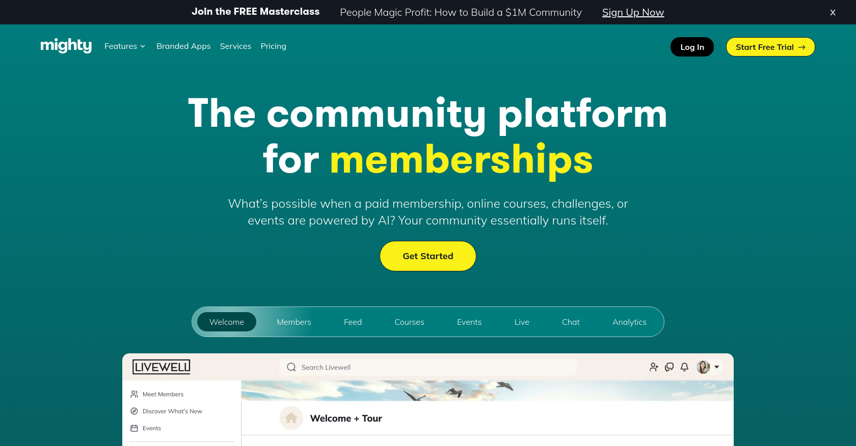 Mighty Networks Homepage