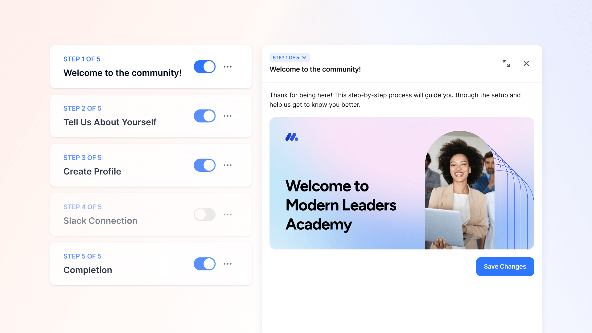 Disco's custom onboarding feature
