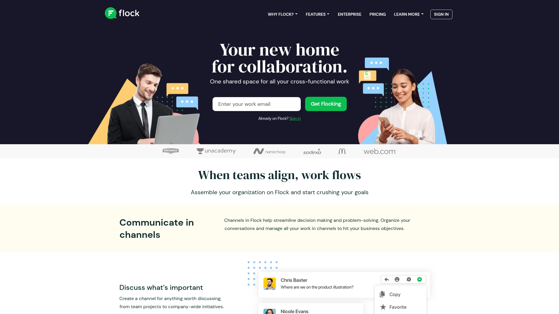Flock homepage
