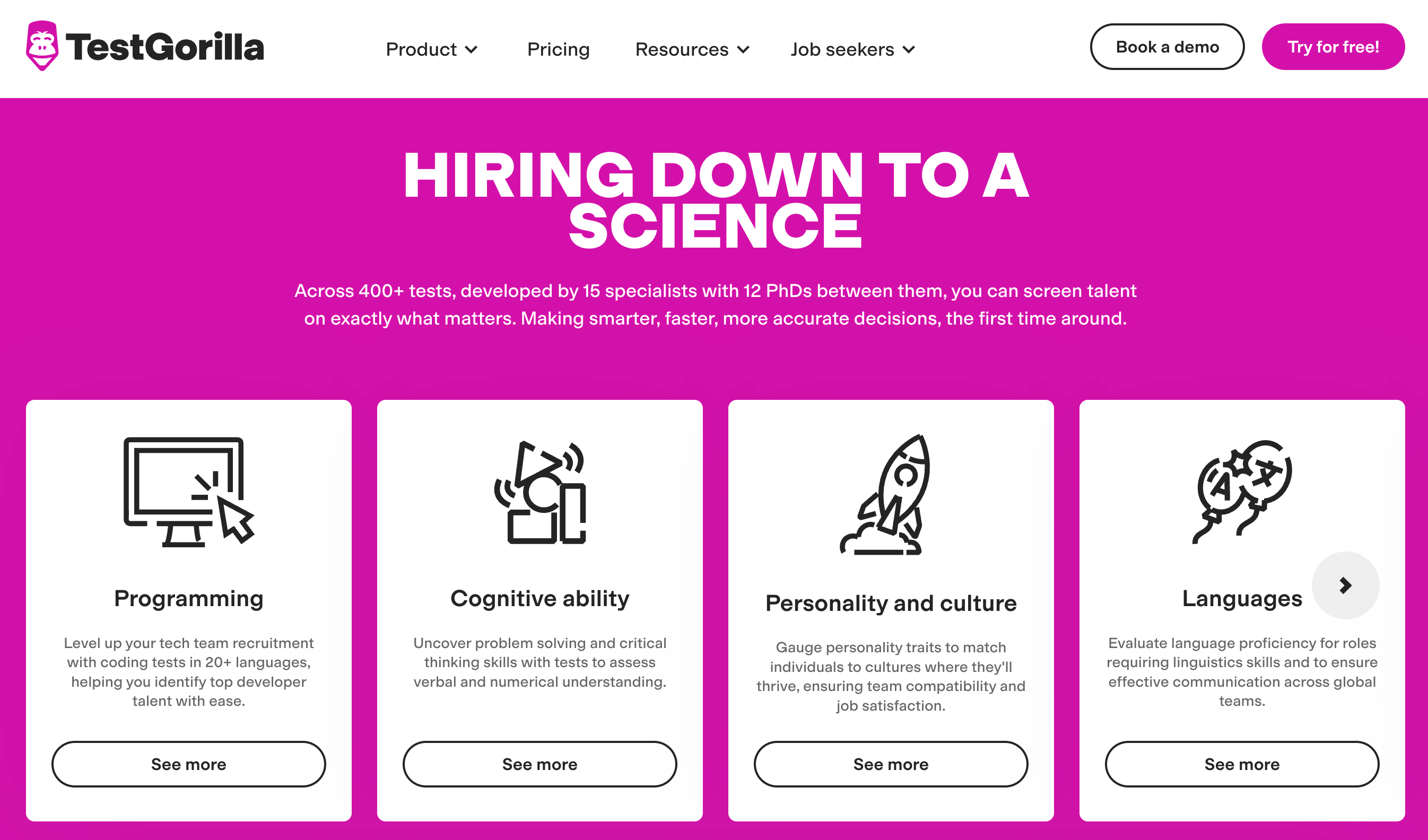 TestGorilla - the leading skills assessment tool