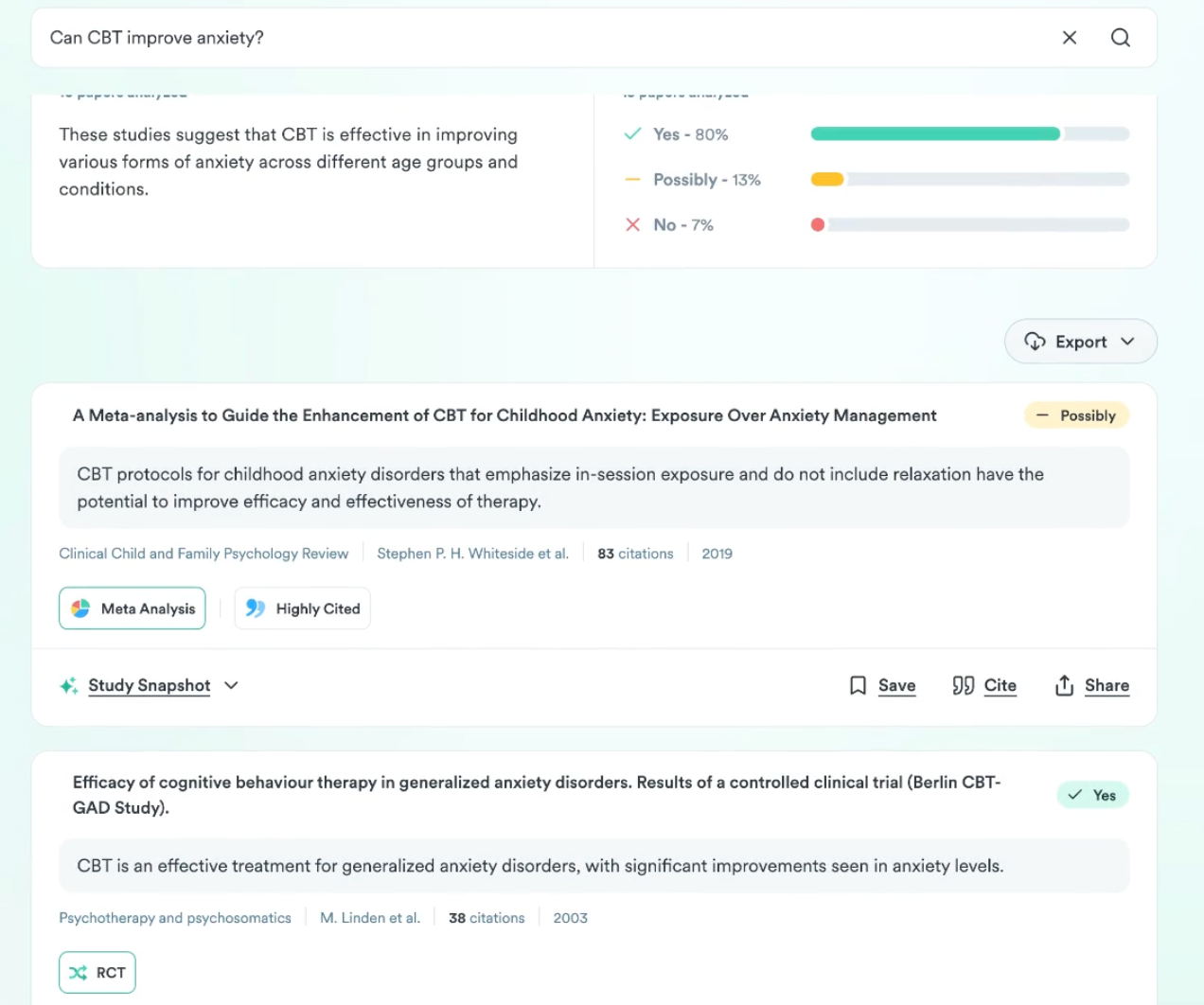 Consensus App - AI search engine for research