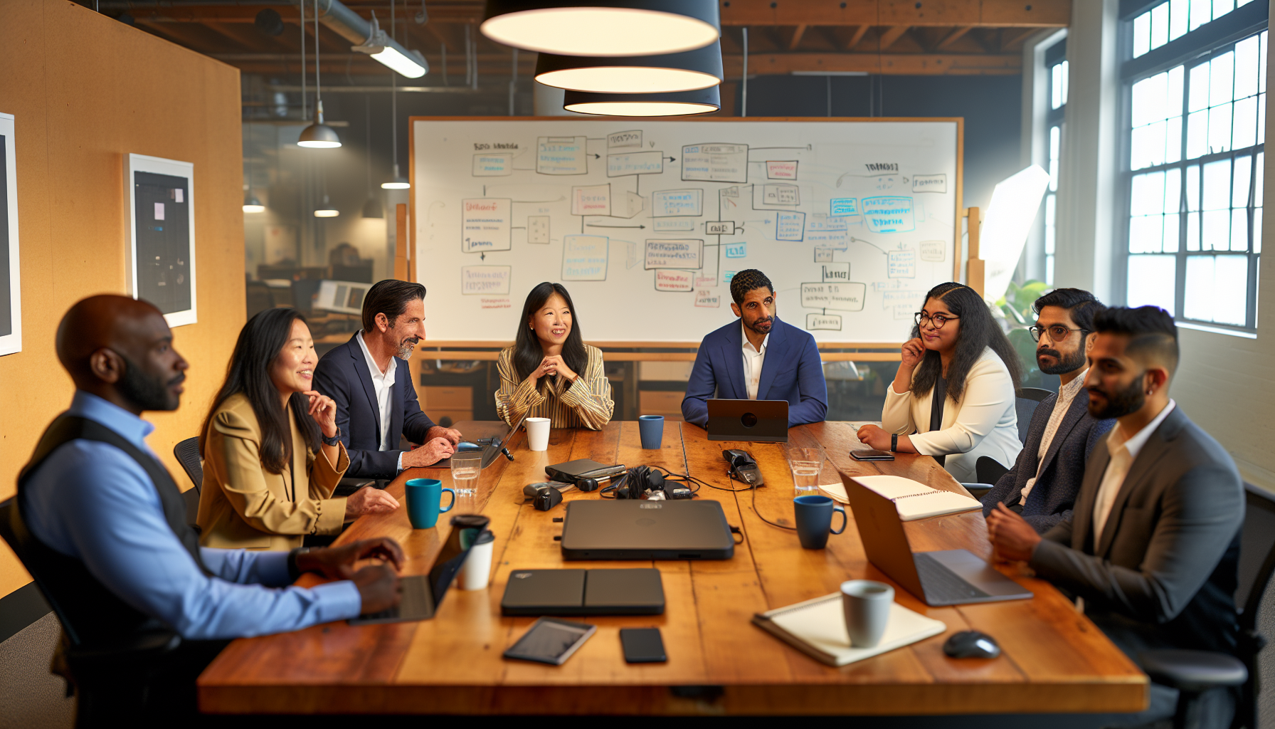 Photo of a team planning the implementation of AI-powered LMS