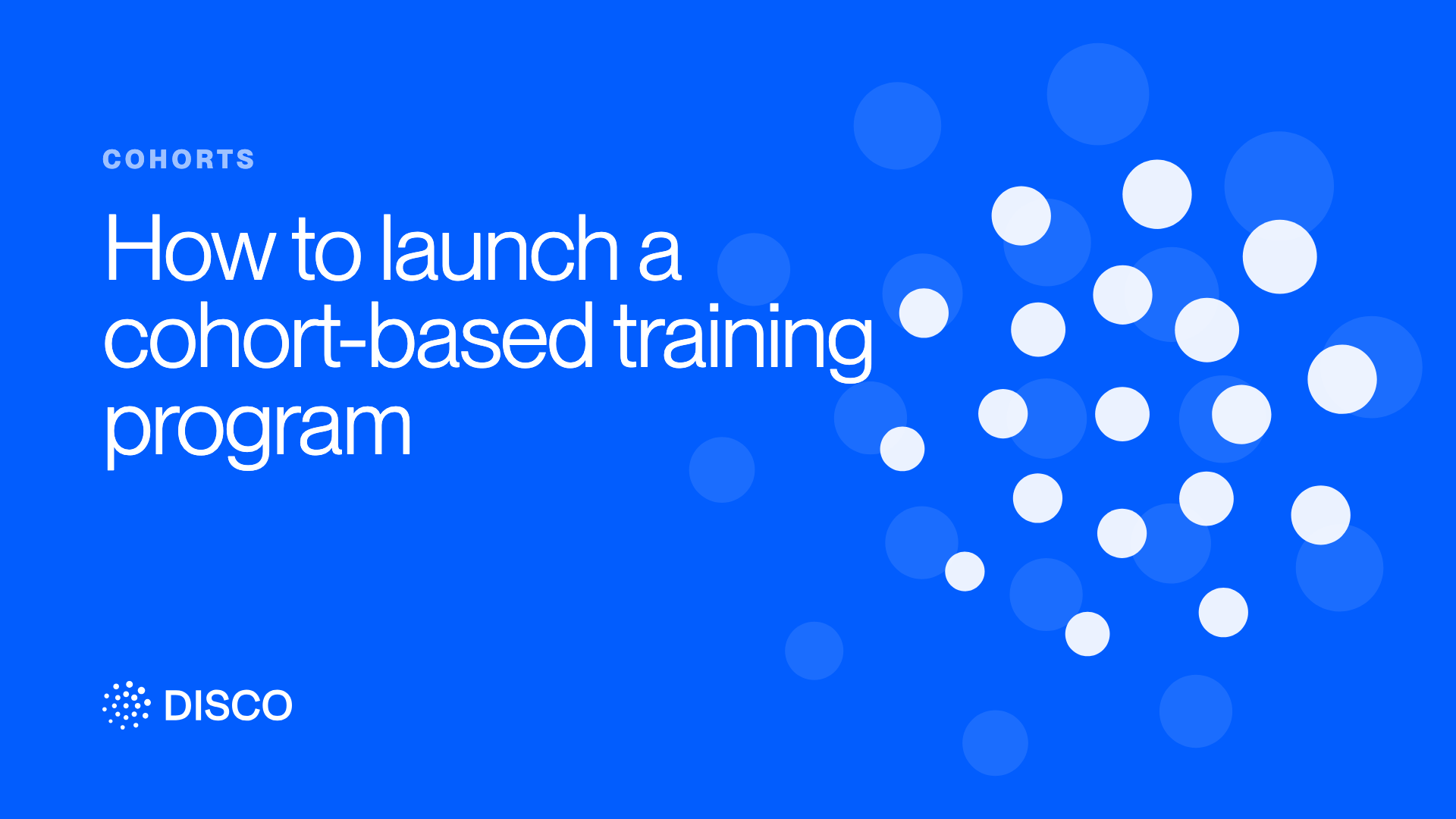 How to launch a cohort-based training program