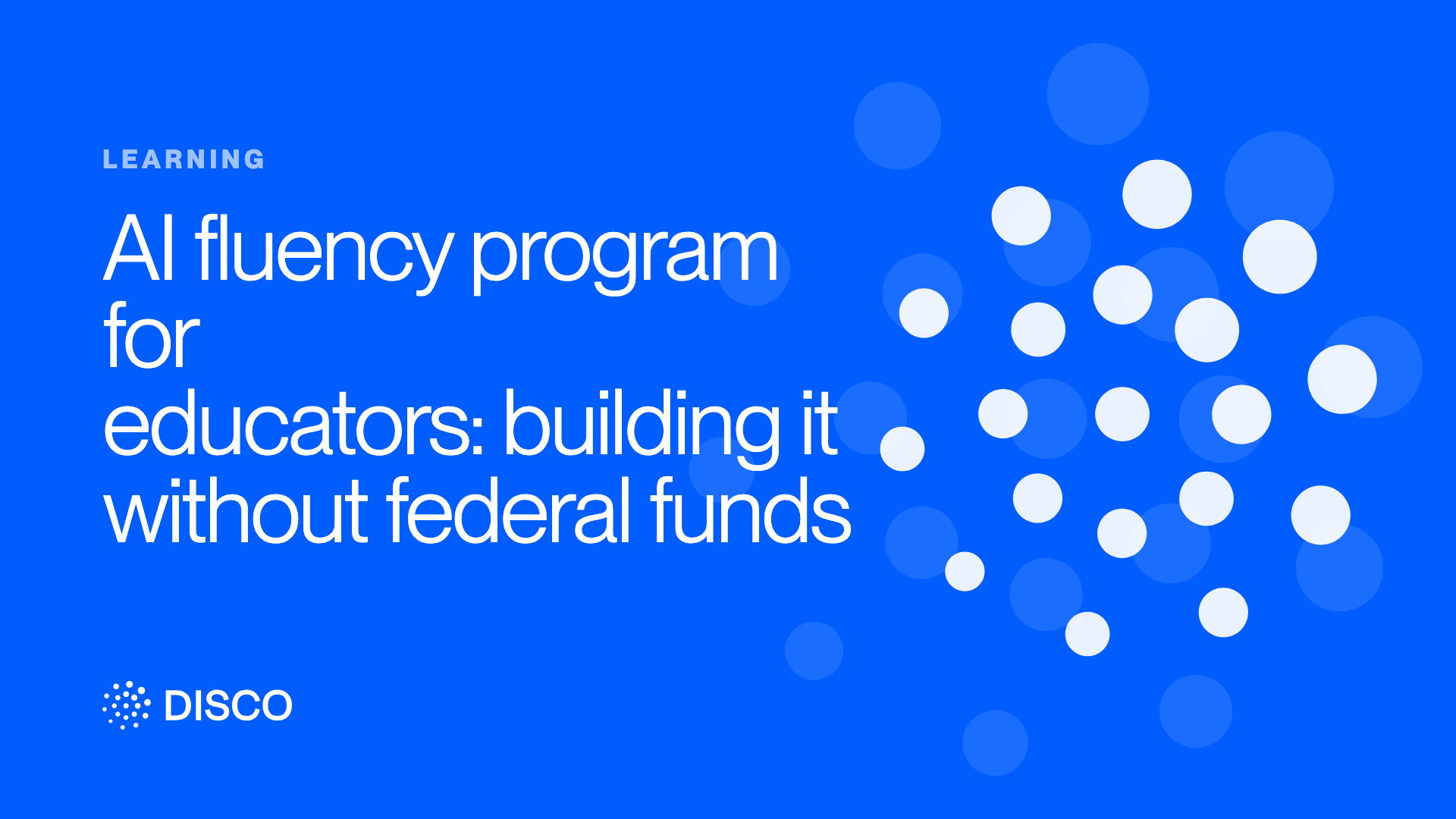 AI fluency program for educators: building it without federal funds