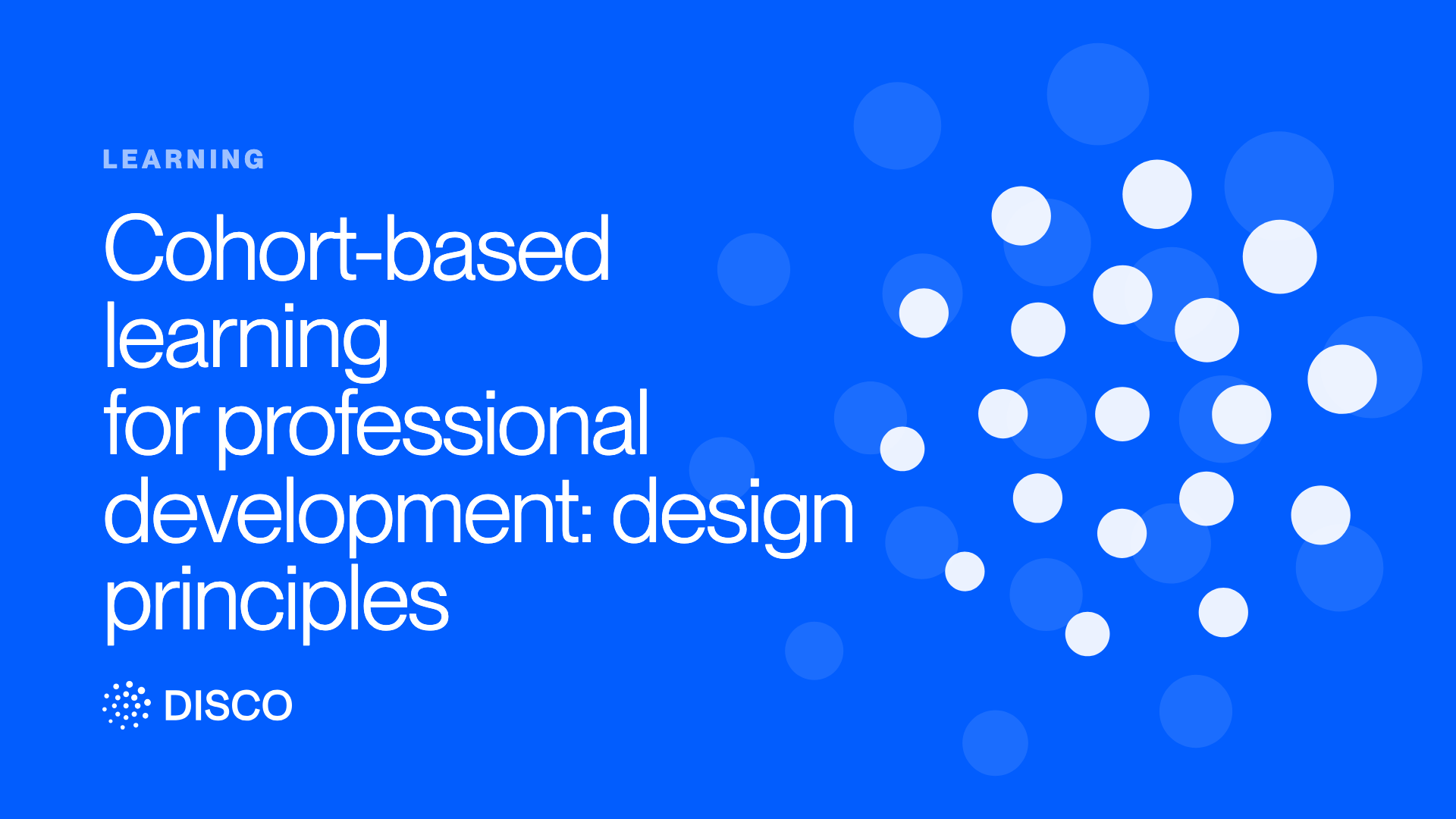 Cohort-based learning for professional development: design principles