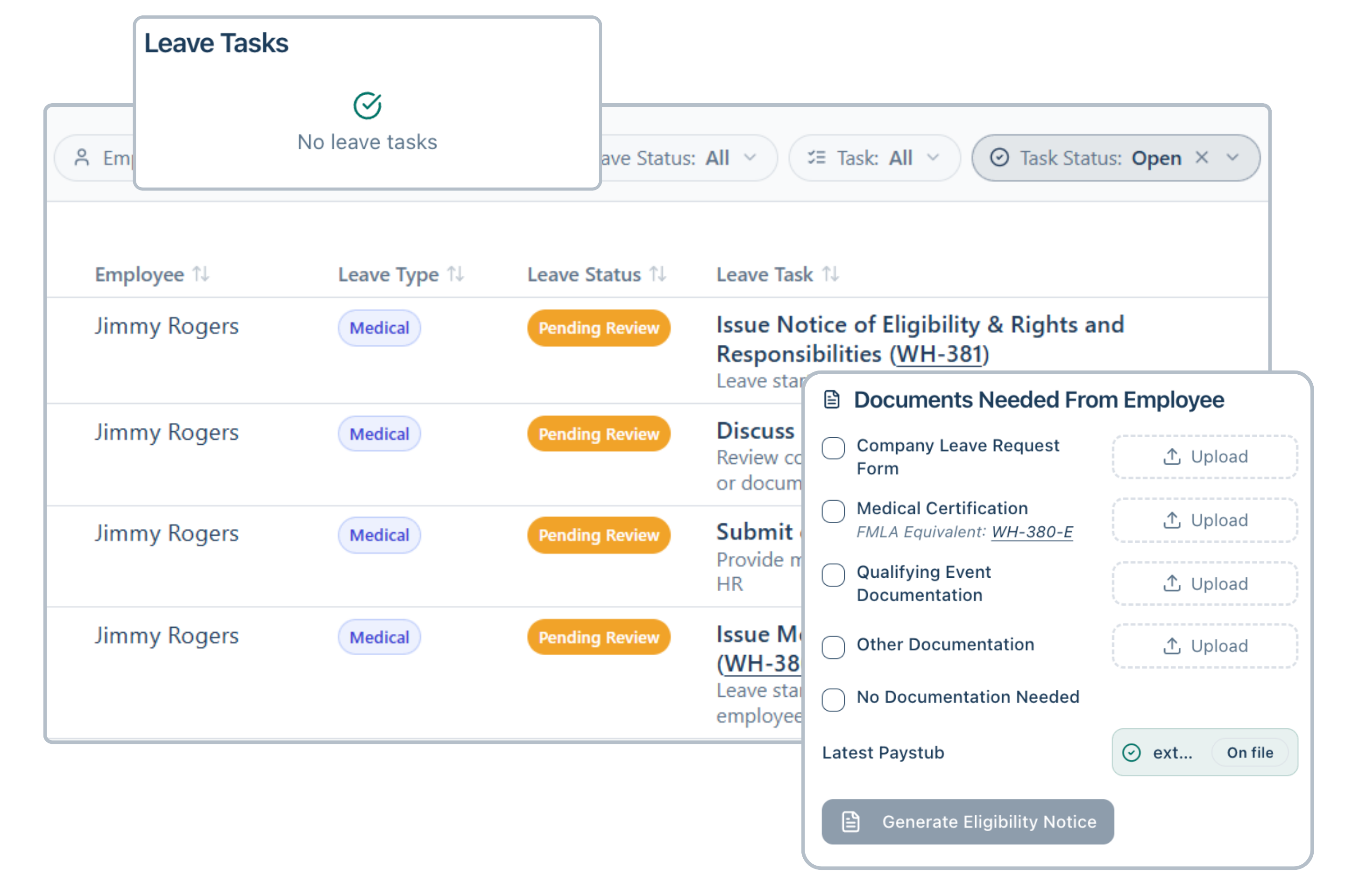 Dashboard mockup