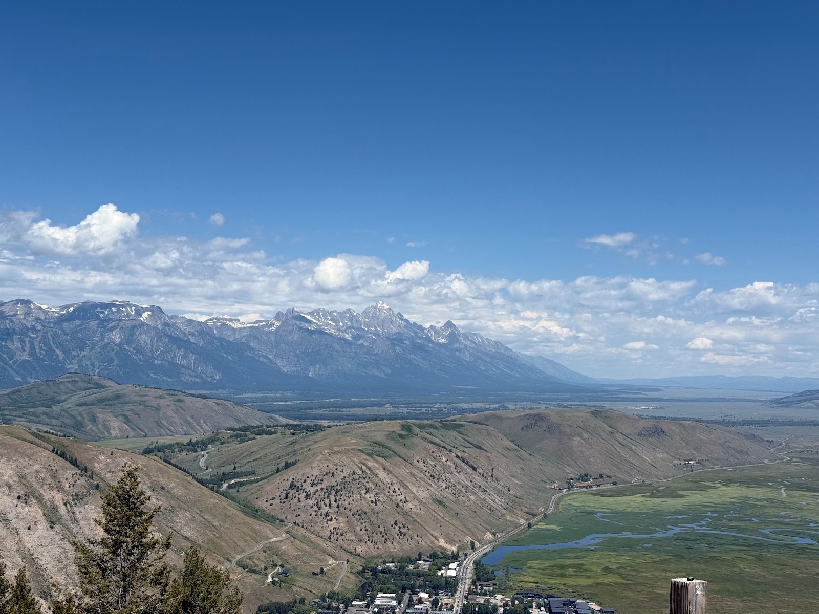 View of Jackson Hole and the Grand Tetons