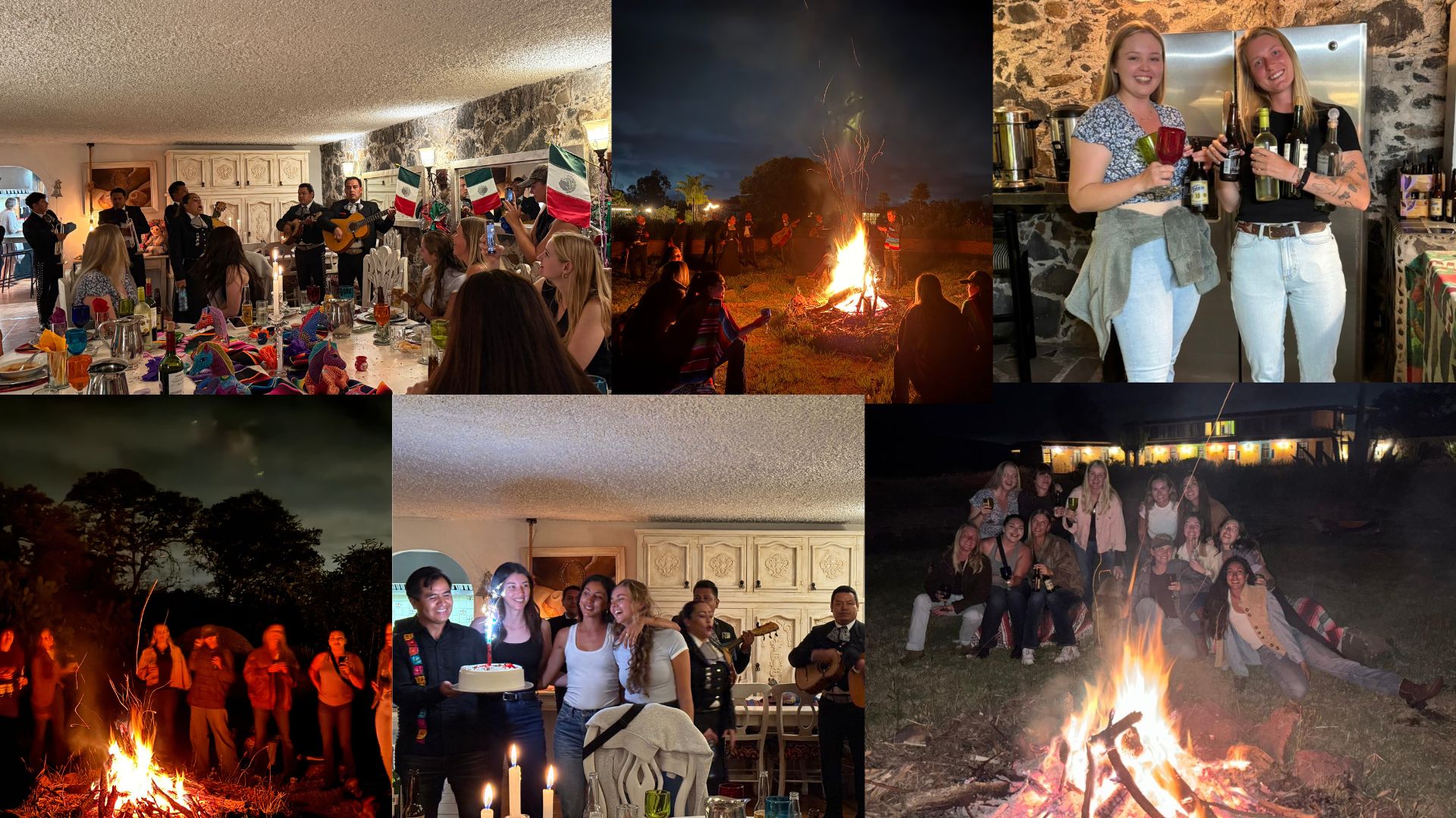 Collage of horseback riding trip in Mexico during independence day