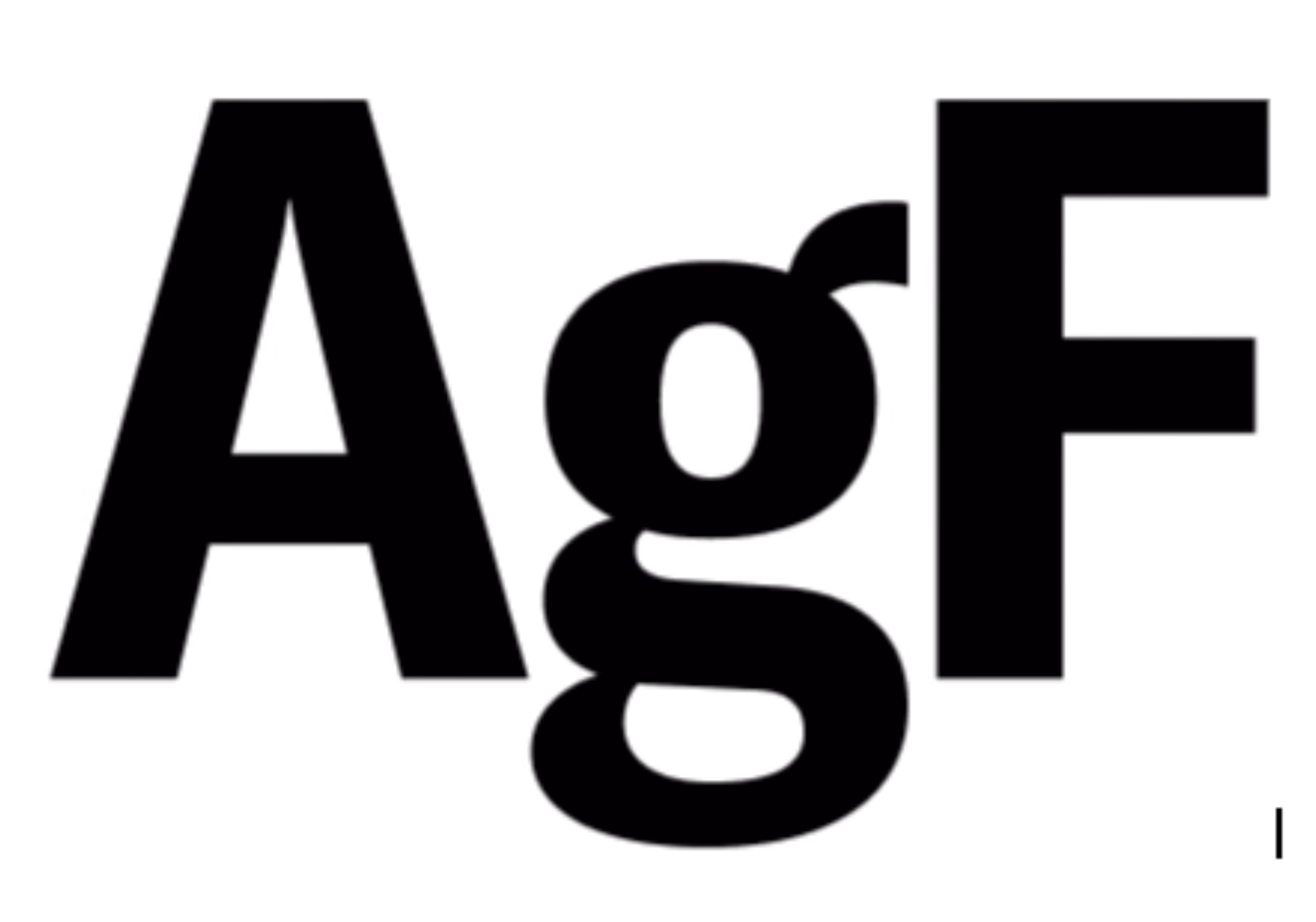 Logo with large bold letters 'AgF' in black.