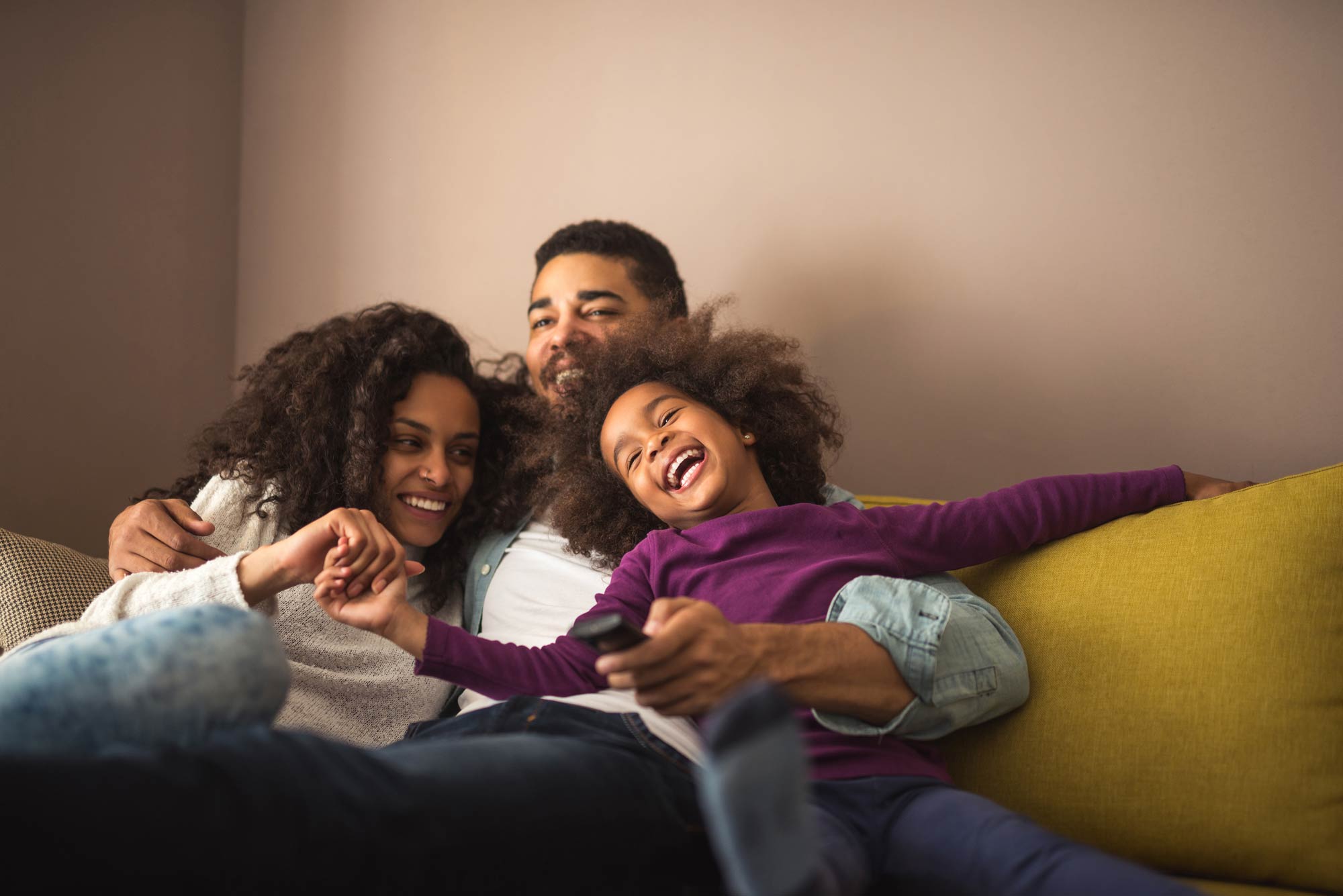 Family comfortable at home