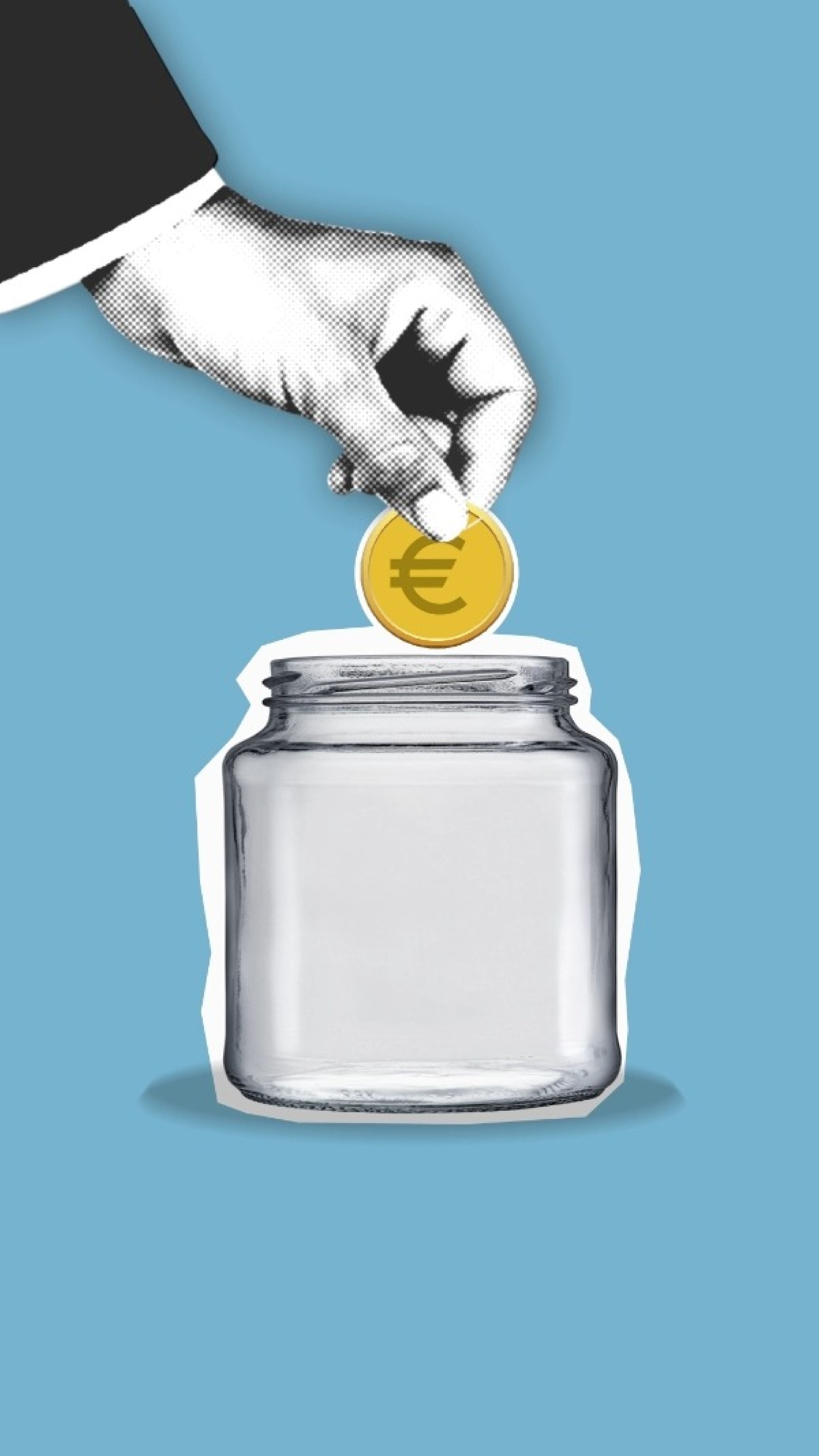 Illustration représentant le retour sur investissement (ROI) d'un agent IA pour le service client avec une pièce déposée dans un bocal.