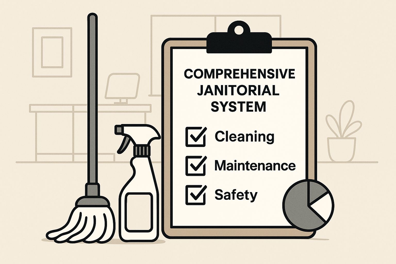 Infographic about janitorial commercial services