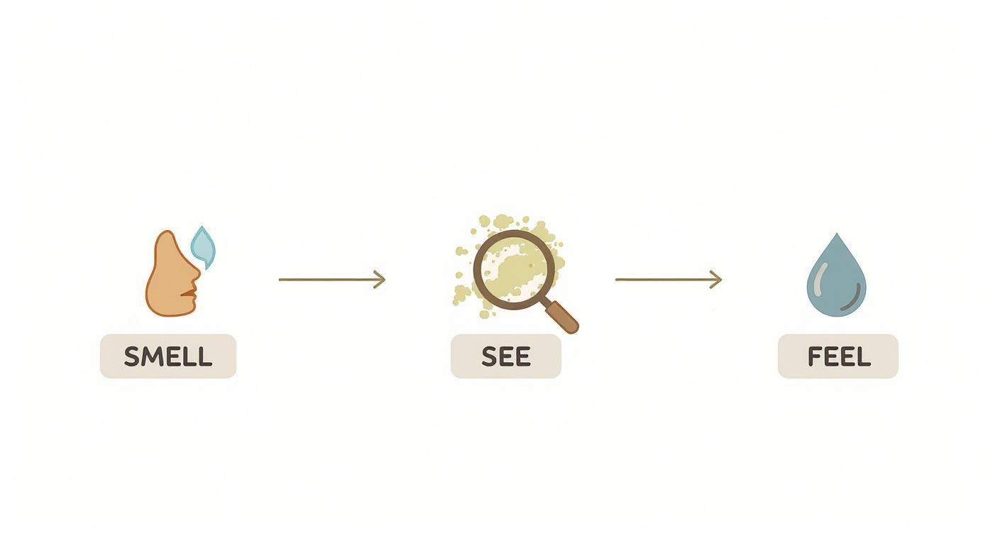 Infographic about how to get rid of carpet mold