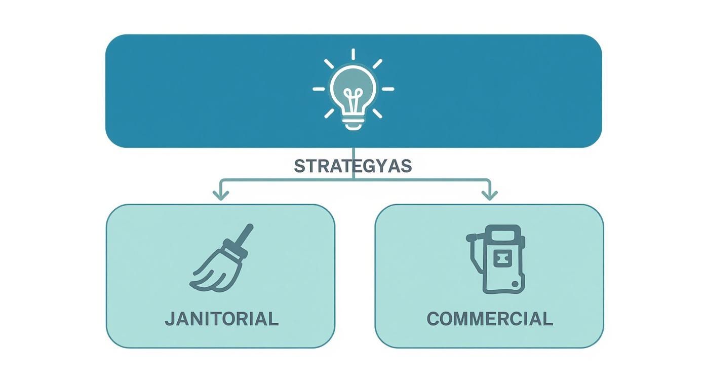 Infographic about commercial cleaning janitorial services