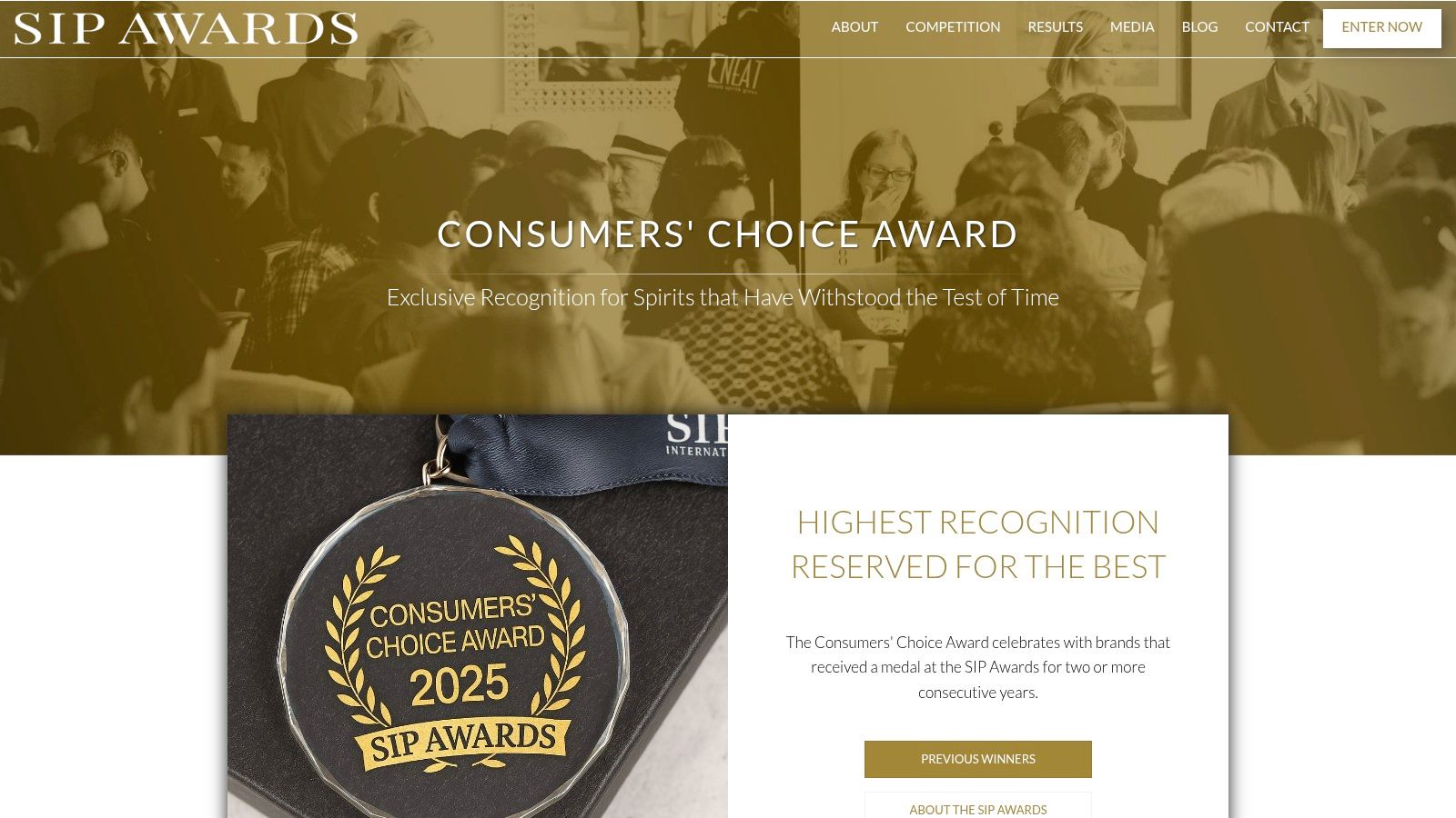 SIP Awards — Consumers’ Choice Award (spirits)