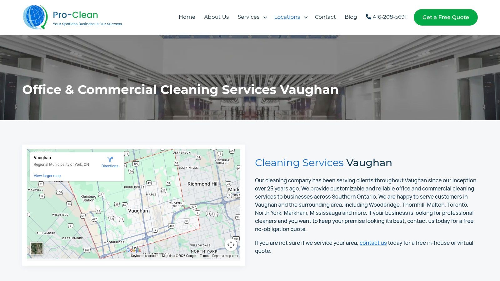 Pro‑Clean Janitorial Services – Vaughan/GTA