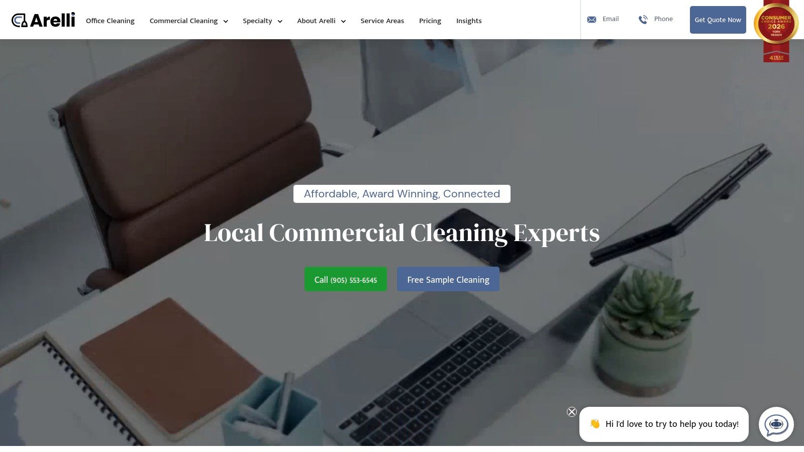 A clean and modern office space after being serviced by commercial office cleaning services.