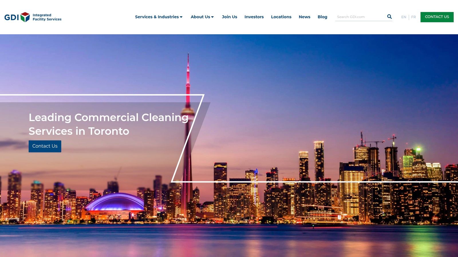 Toronto skyline view from a clean office window