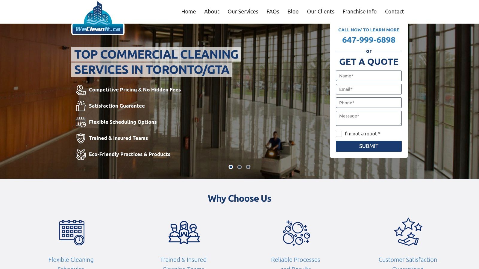 A commercially cleaned office floor