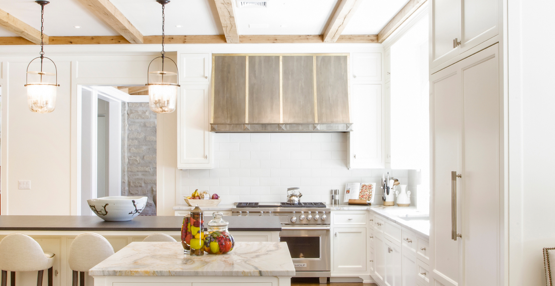 High end luxury kitchen with classic style and custom  carvings