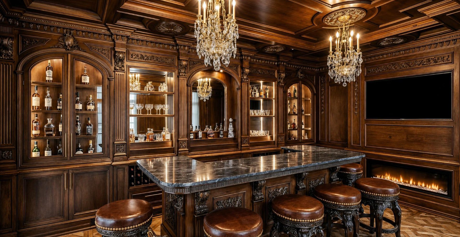 Custom kitchen cabinets, with metal hood and modern style