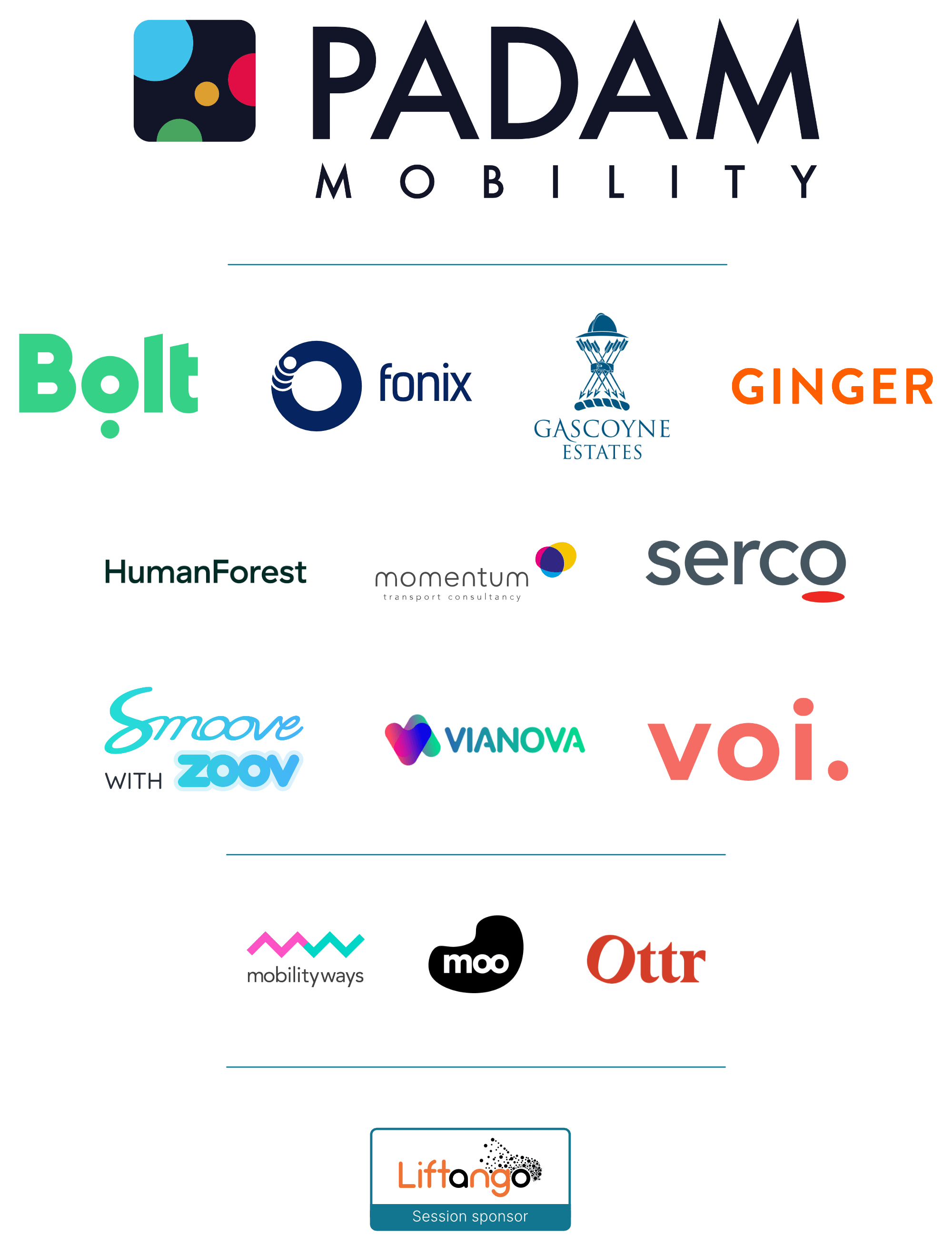 Logos of all event sponsors