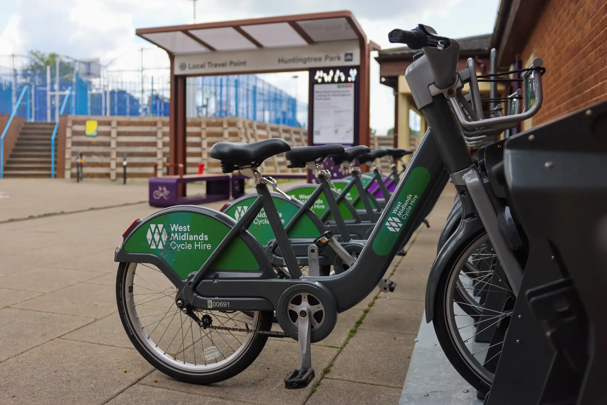 Shared bikes at the hub
